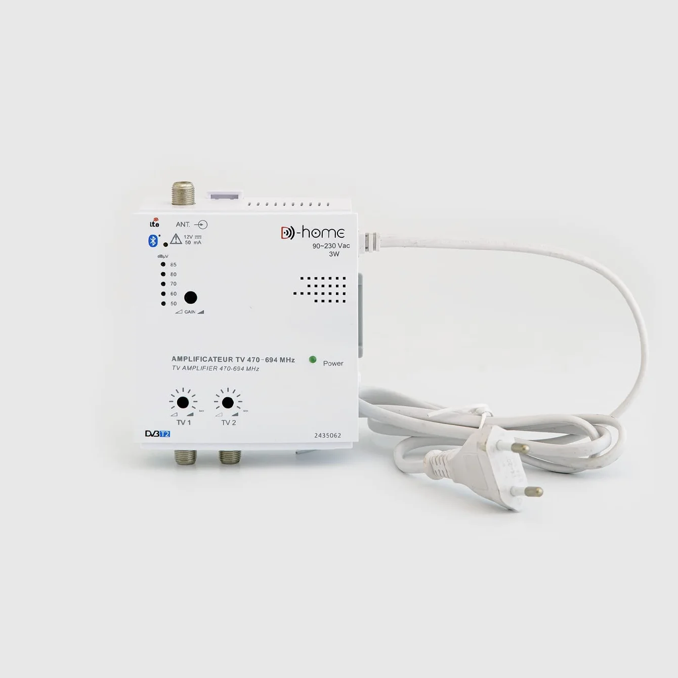 Amplificateur TV TNT Intérieur 32dB 2 Sorties Connecté Filtré 4G-5G avec App Mobile TV Finder