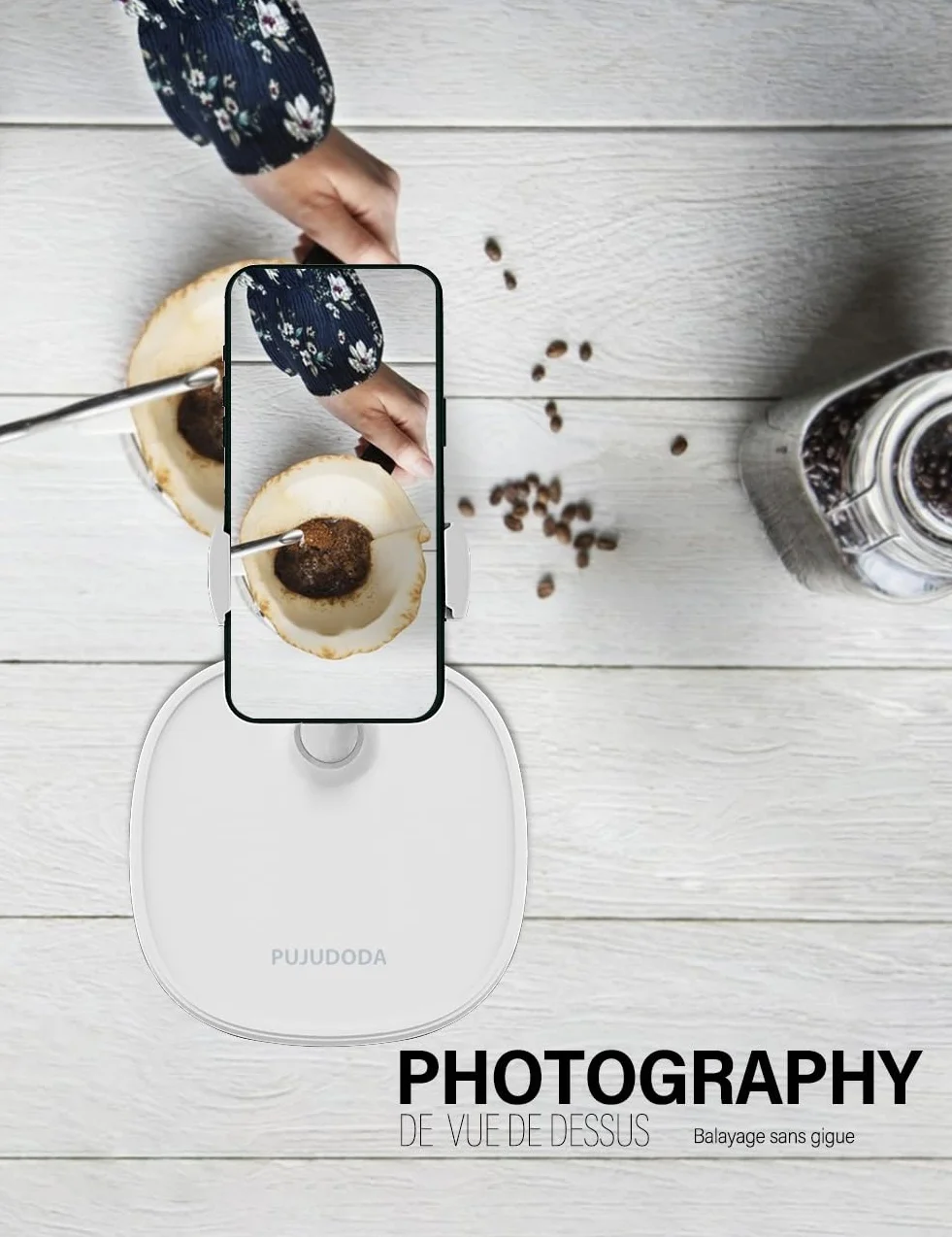 Phone Holder à 360° Réglable pour Bureau, Diffusion en Direct, Tournage Vidéo
