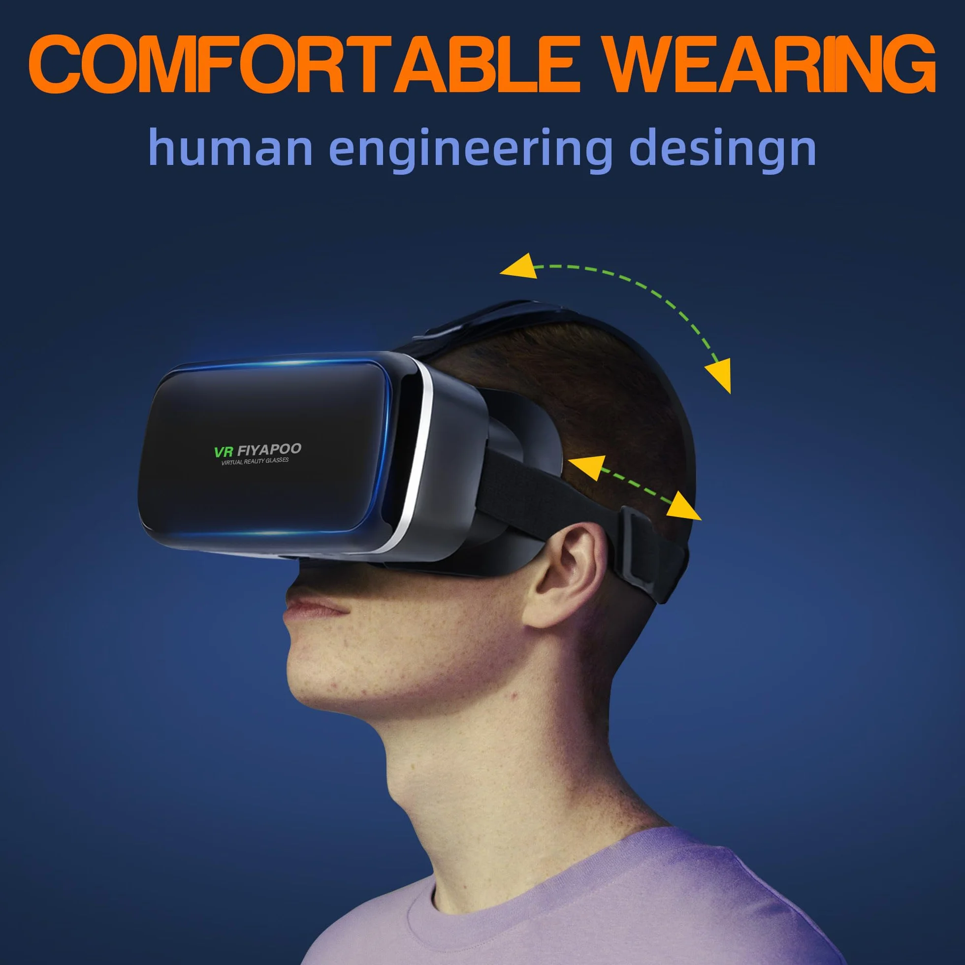 Casque VR 3D pour Smartphone, Lunettes de Réalité Virtuelle HD, Compatible 4,7-6,7 Pouces