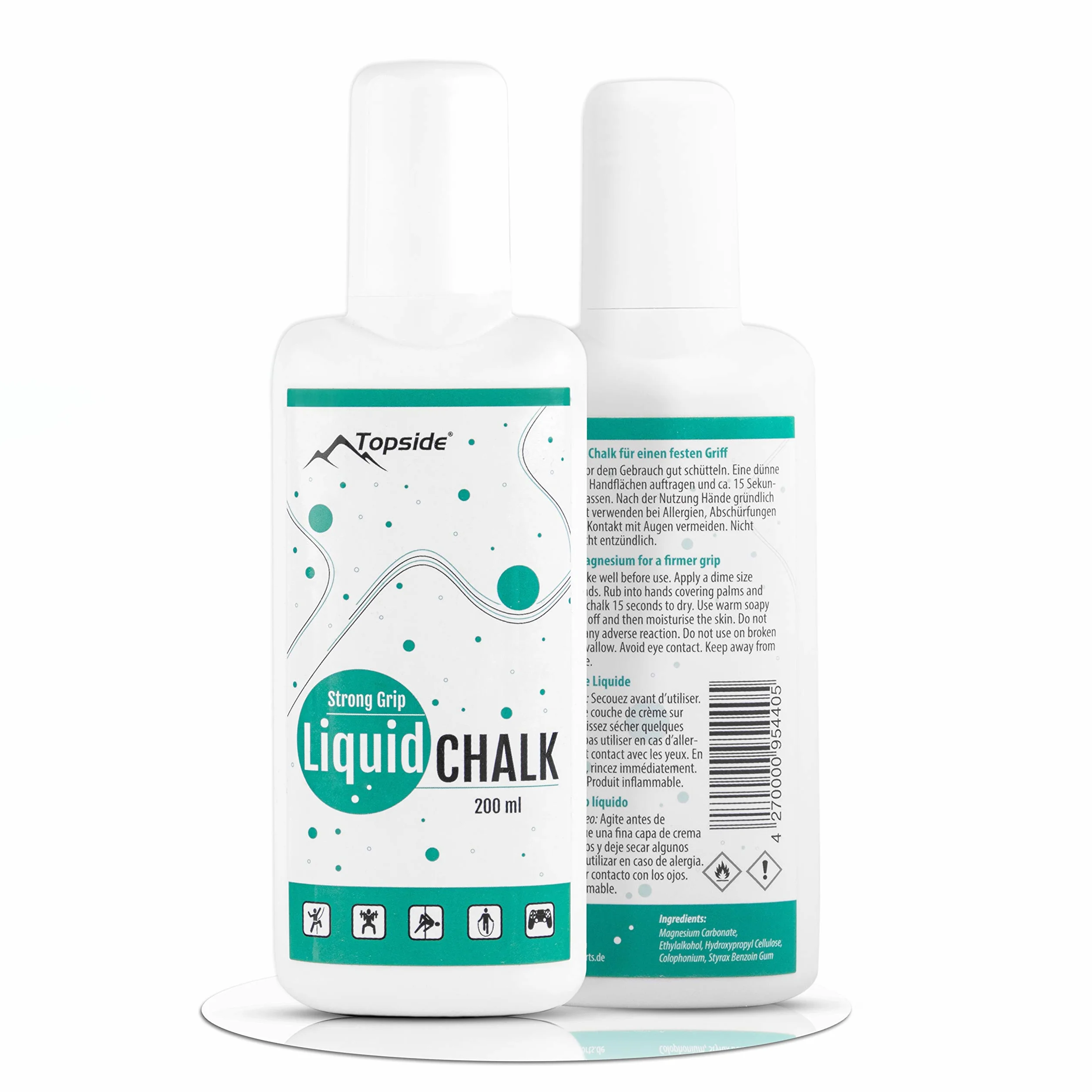 TOPSIDE Magnésie Liquide 200ml - Adhérence maximale pour Sport