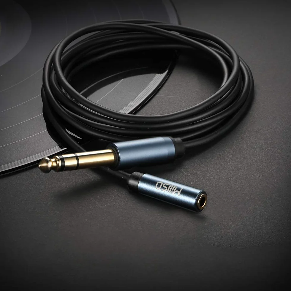 MillSO Adaptateur Jack 6.35 mm Mâle vers 3.5 mm Femelle Casque Prise Adaptateur 6.35 3.5 Audio Connecteur Stéréo Headphone Jack Adapter Plaqué - 2M