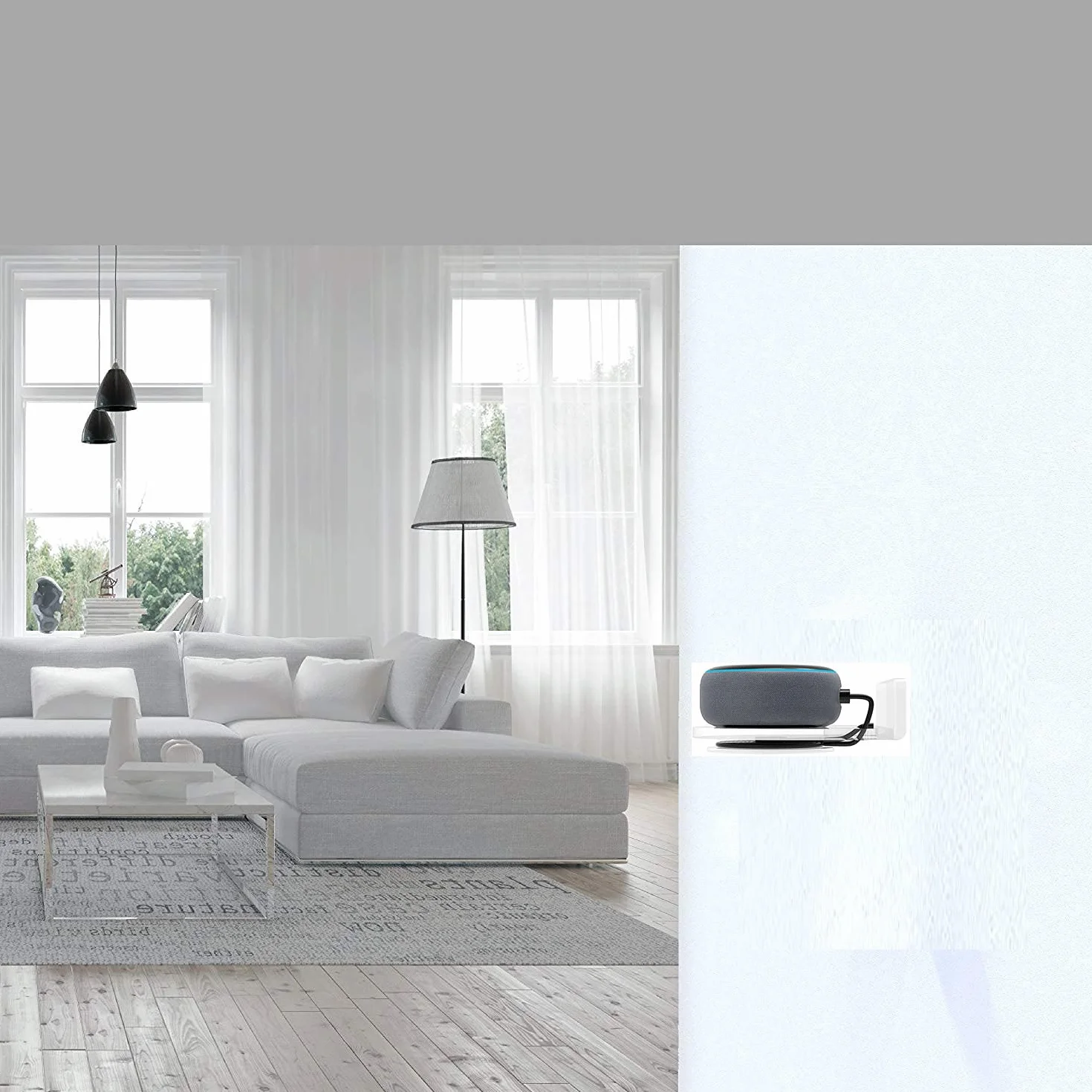 For Alexa Echo Dot 3rd Wall Mount Stand（Not include echo dot） Accessories with Integrated Cable Management, No Screws Required, Speaker Accessories Rack (Alexa Echo Dot 3rd, Transparent) A336