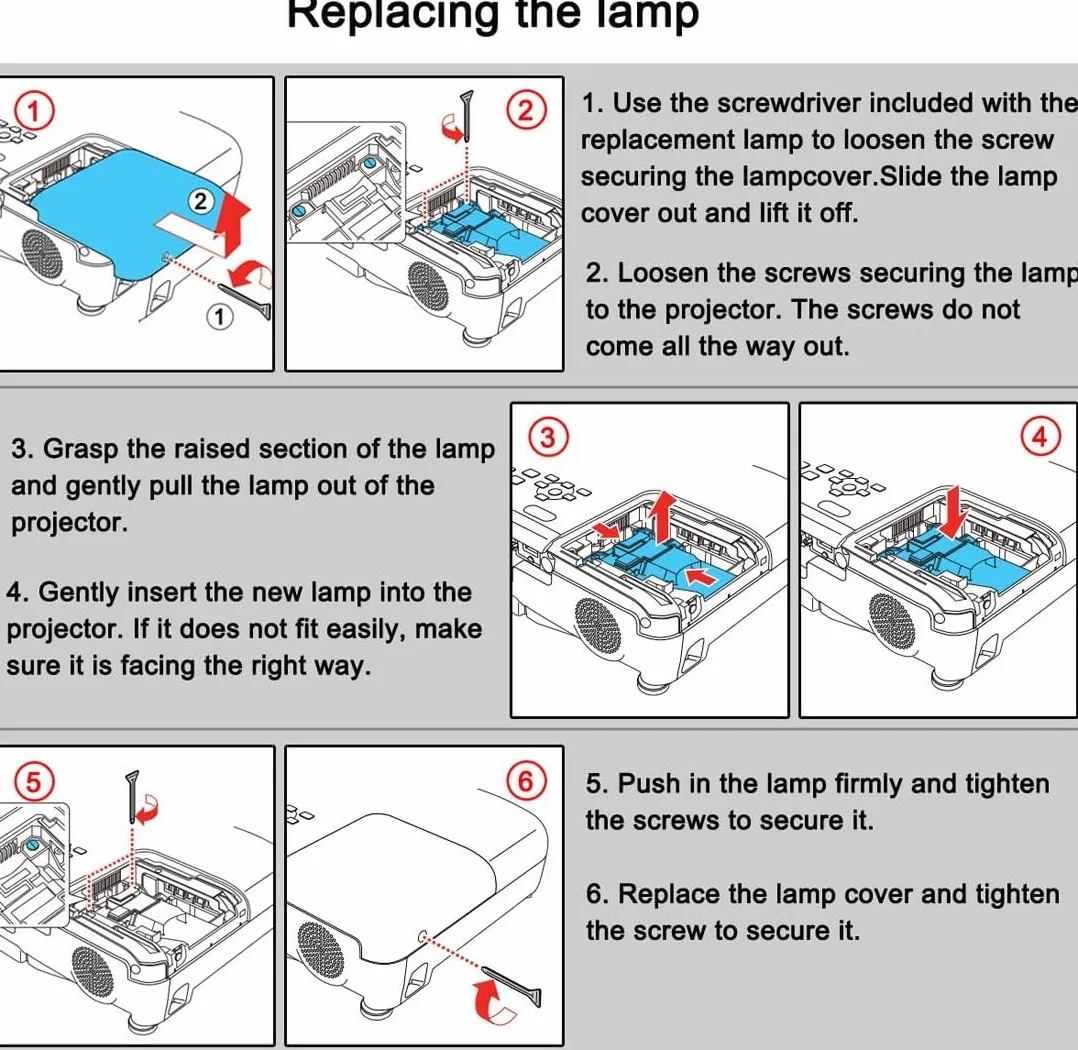 Lampe de Vidéoprojecteur Epson ELPLP96 EH-TW650 EH-TW5600 EH-TW5650 EB-U05 EB-U42 EB-W05 EB-W39 EB-S05 EB-S41 PowerLite Home Cinema 1060 2100 2150 EX7260 EX9210 EX9220 VS250 VS350 VS355