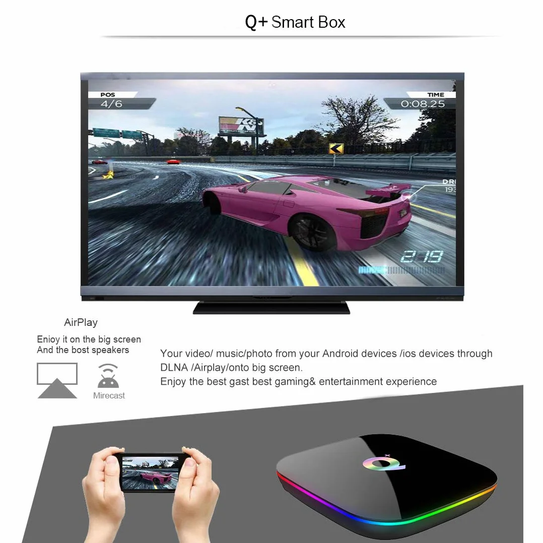 Android 10.0 TV Box 4GB RAM 32GB ROM H616 Quad-Core Cortex-A53 GPU 6K Ultra HD WiFi 2.4GHz