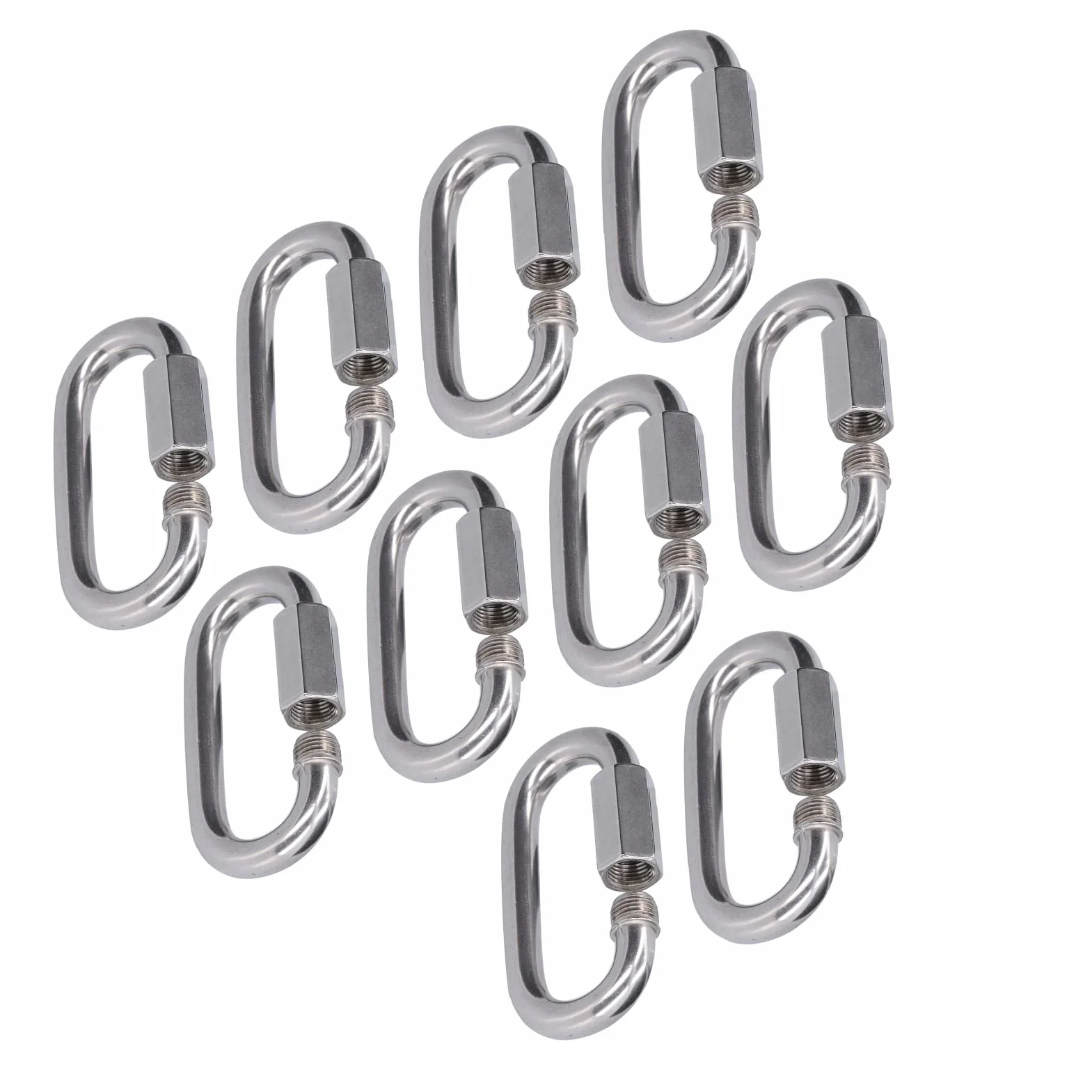 Maillons Rapides en Acier Inoxydable M4, 10 Pièces Connecteur à Vis