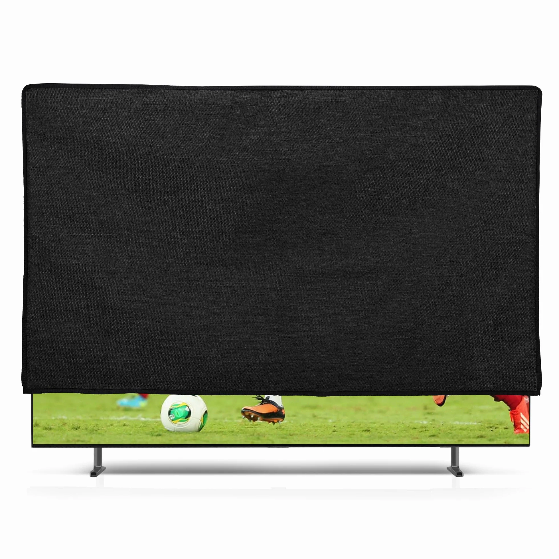 kwmobile Housse écran TV 65" Protection télévision lin noir