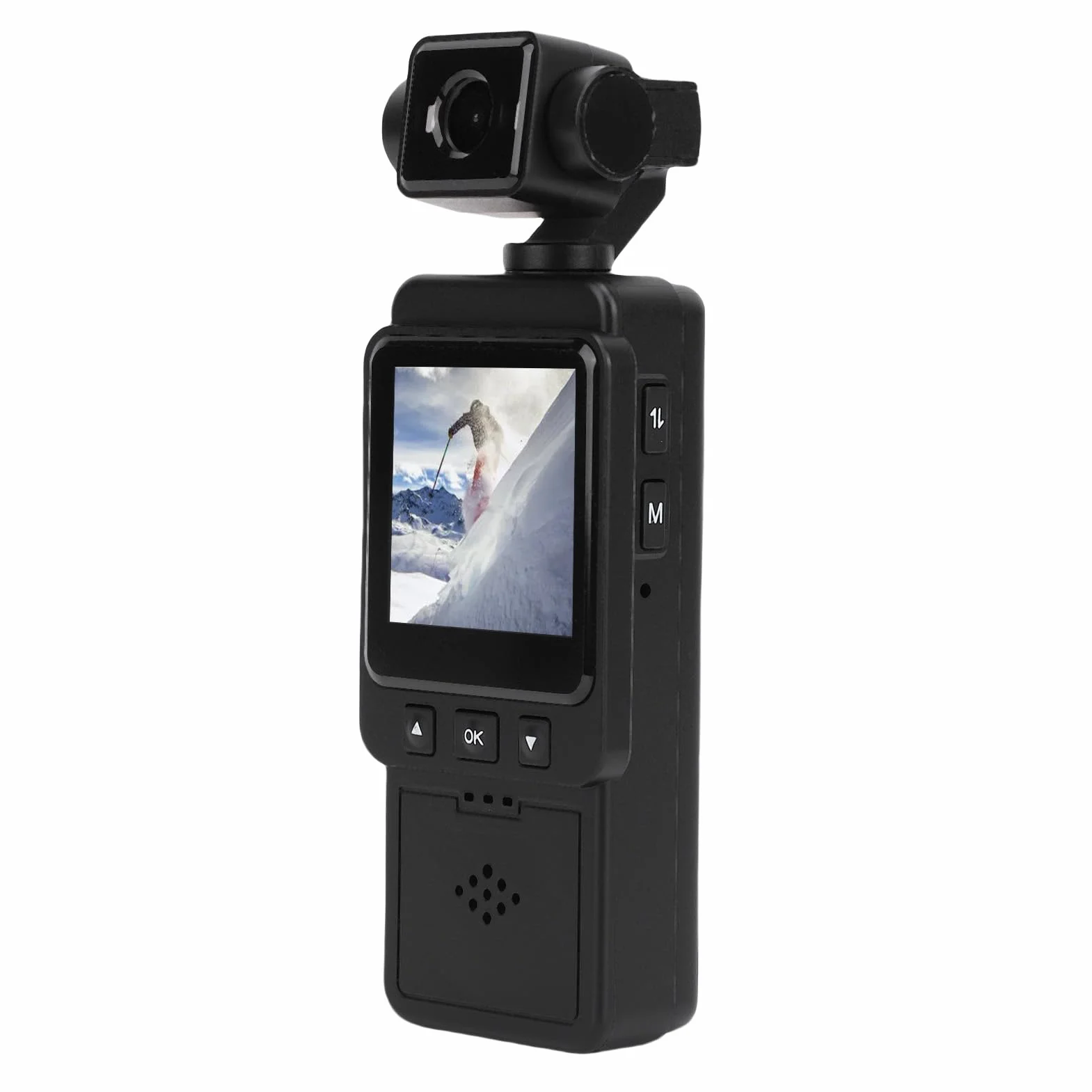 Jectse Caméra de Vlogging 1080p, Caméra d'action à Main de Stabilisation Intelligente Multi-axe, 270 ° + 180 ° Pocke T Caméscope Pocke T pour Filmer la Vidéo Vlog de Voyage