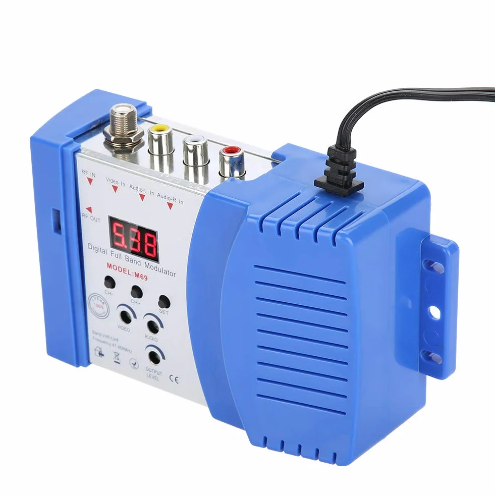 Modulateur RF Modulateur RF Numérique Convertisseur AV-RF AV-TV Modulateur RF Compact Audio Vidéo VHF UHF 110-240V(Prise Européenne)
