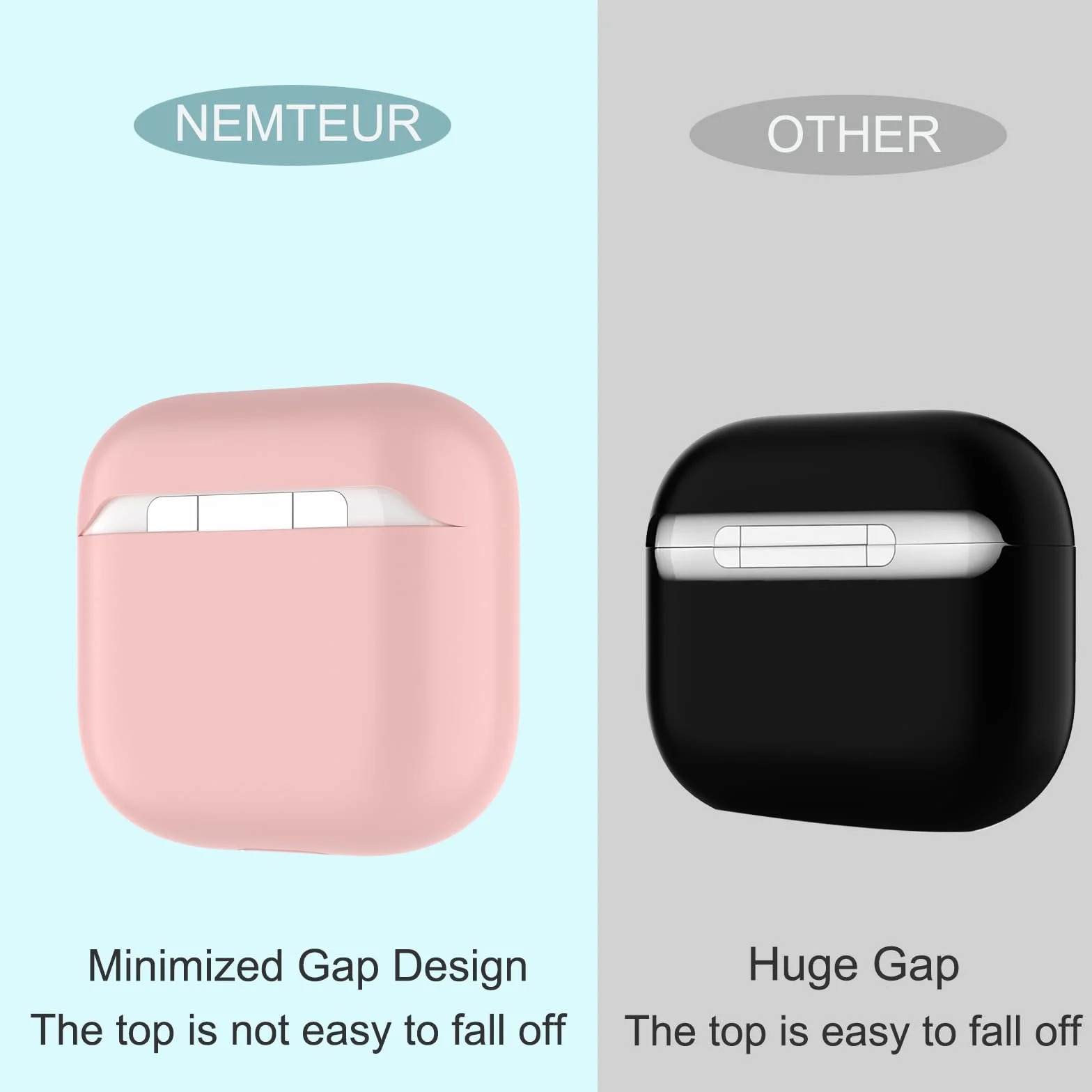 Coque AirPods 4, Étui Protection Mince Silicone AirPods 4 2024 USB-C, Rose