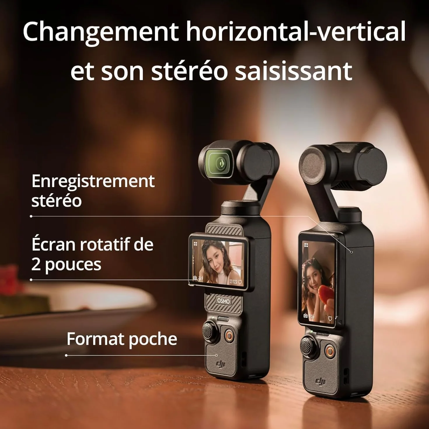 DJI Osmo Pocket 3, Caméra Numérique 4K/120 ips, Stabilisation 3 Axes, Écran Tactile Rotatif 2"