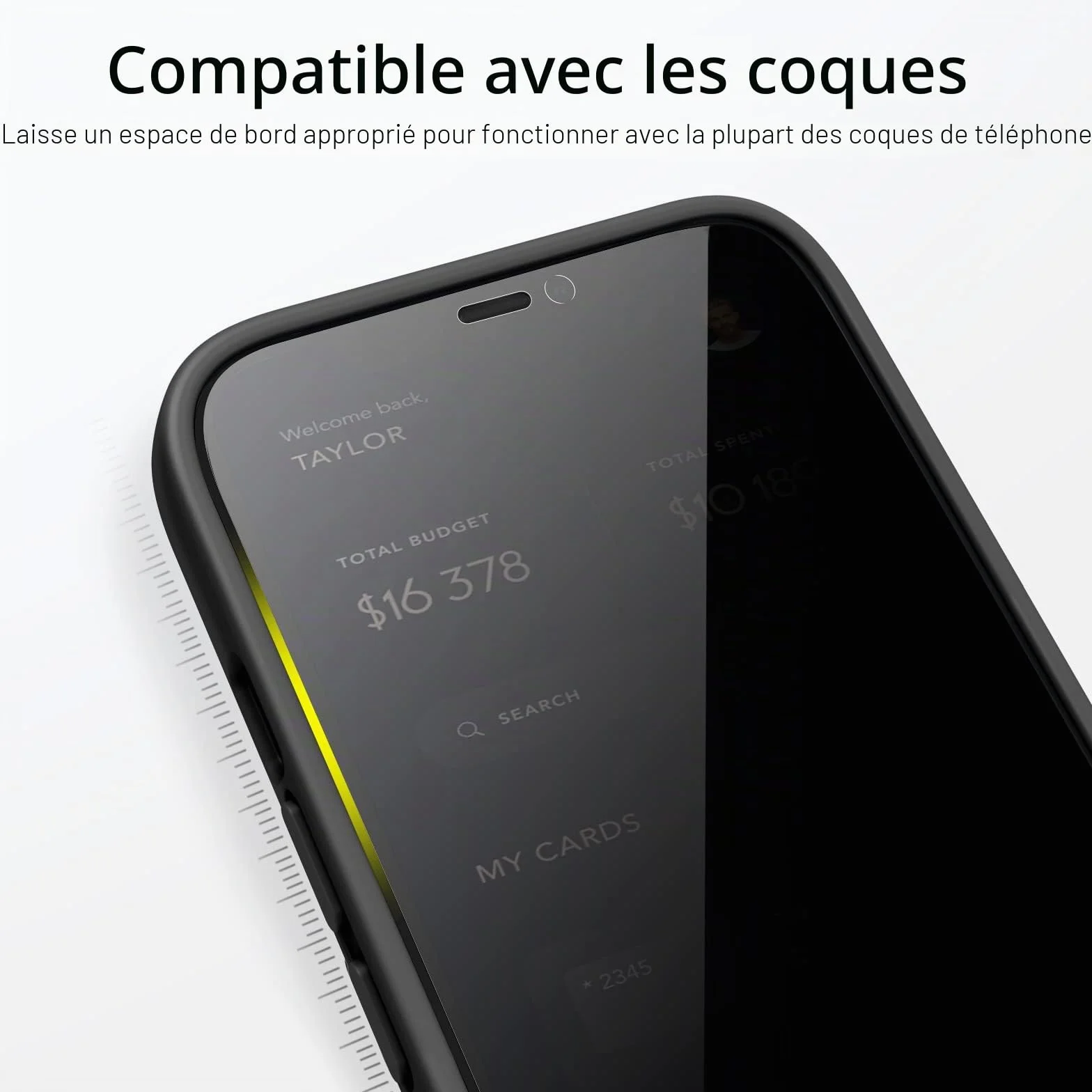 JETech Protection d'Écran Anti-Espion pour iPhone 12 et iPhone 12 Pro 6,1 Pouces, Couverture Complète Film en Verre Trempé, Compatible Coque, Lot de 2
