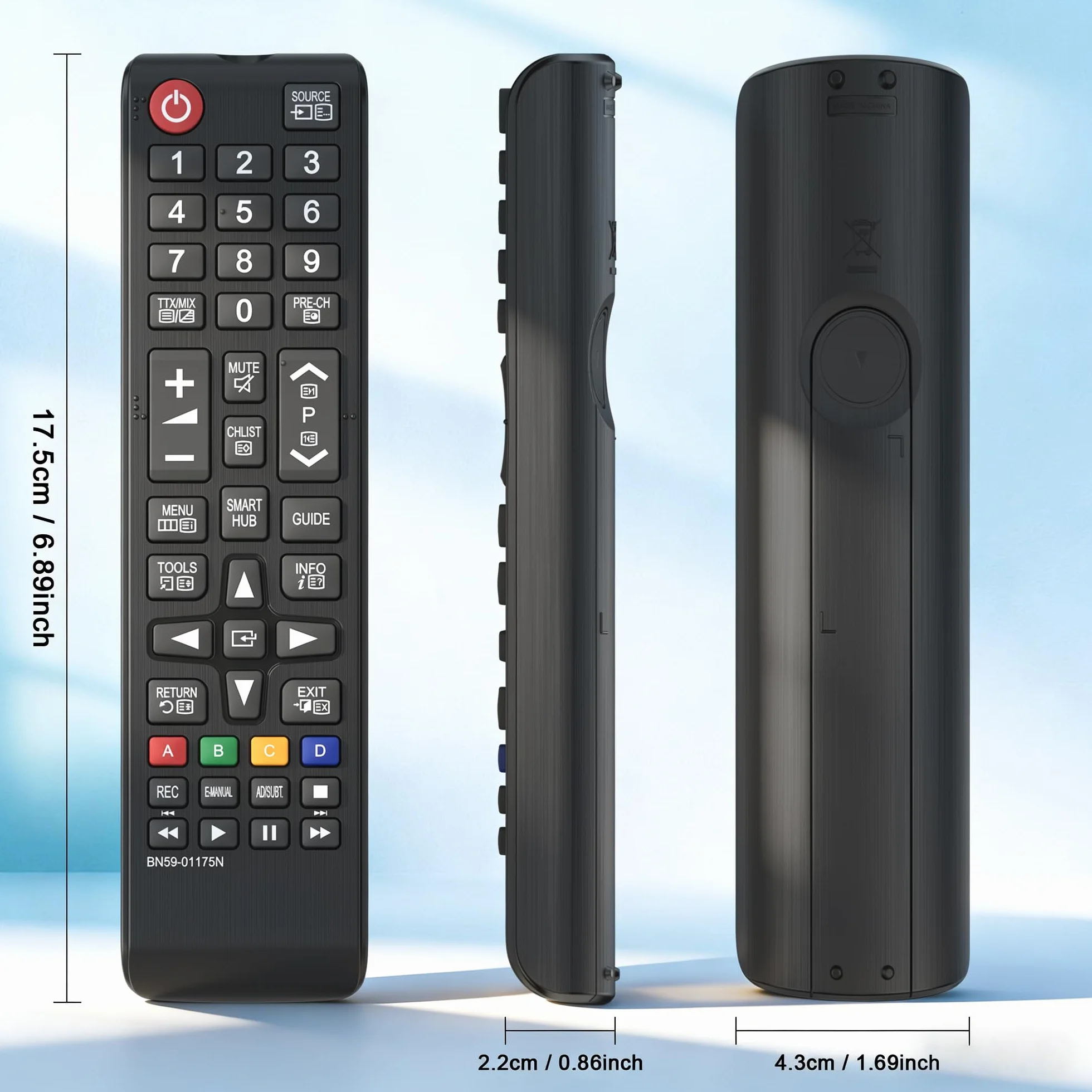 Télécommande pour Samsung TV Universelle - Compatible Uniquement avec Toutes Les Téléviseurs Samsung (Noir)