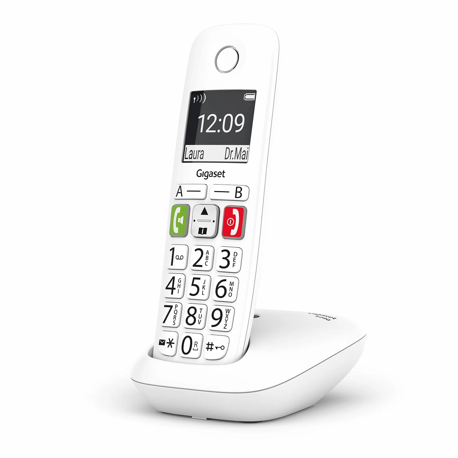 Gigaset E290 téléphone sans fil seniors larges touches amplification son fort blanc