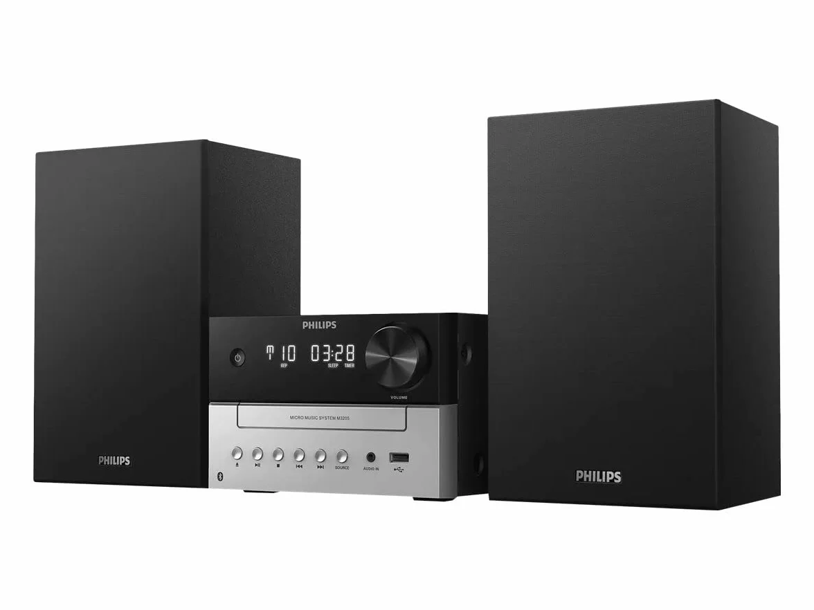 Philips M3205/12 Mini Chaîne Hi-Fi Bluetooth Radio FM CD-MP3 USB Bass Reflex