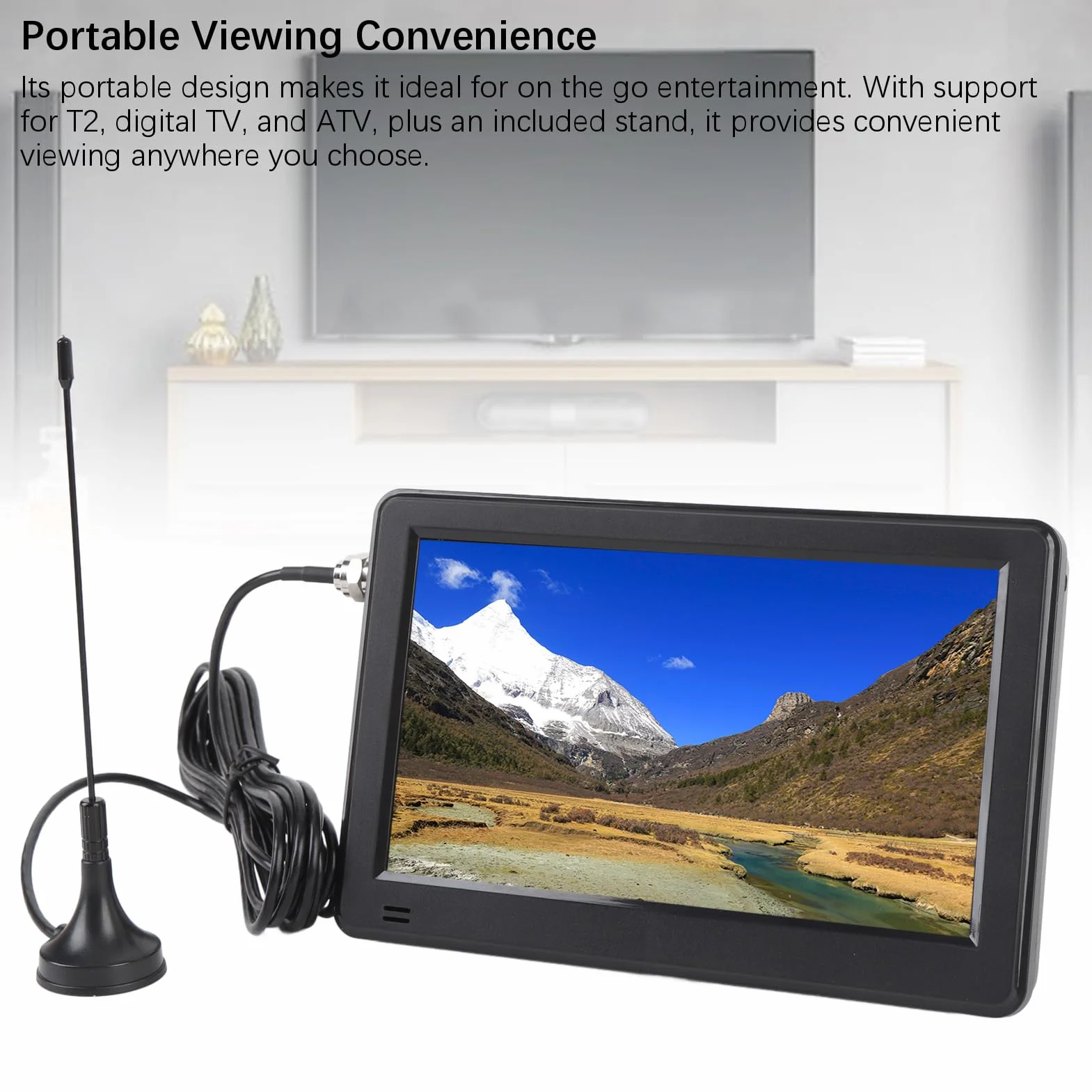 Téléviseur numérique portable de 6 pouces, écran vibrant, signal amélioré, adapté à l'extérieur