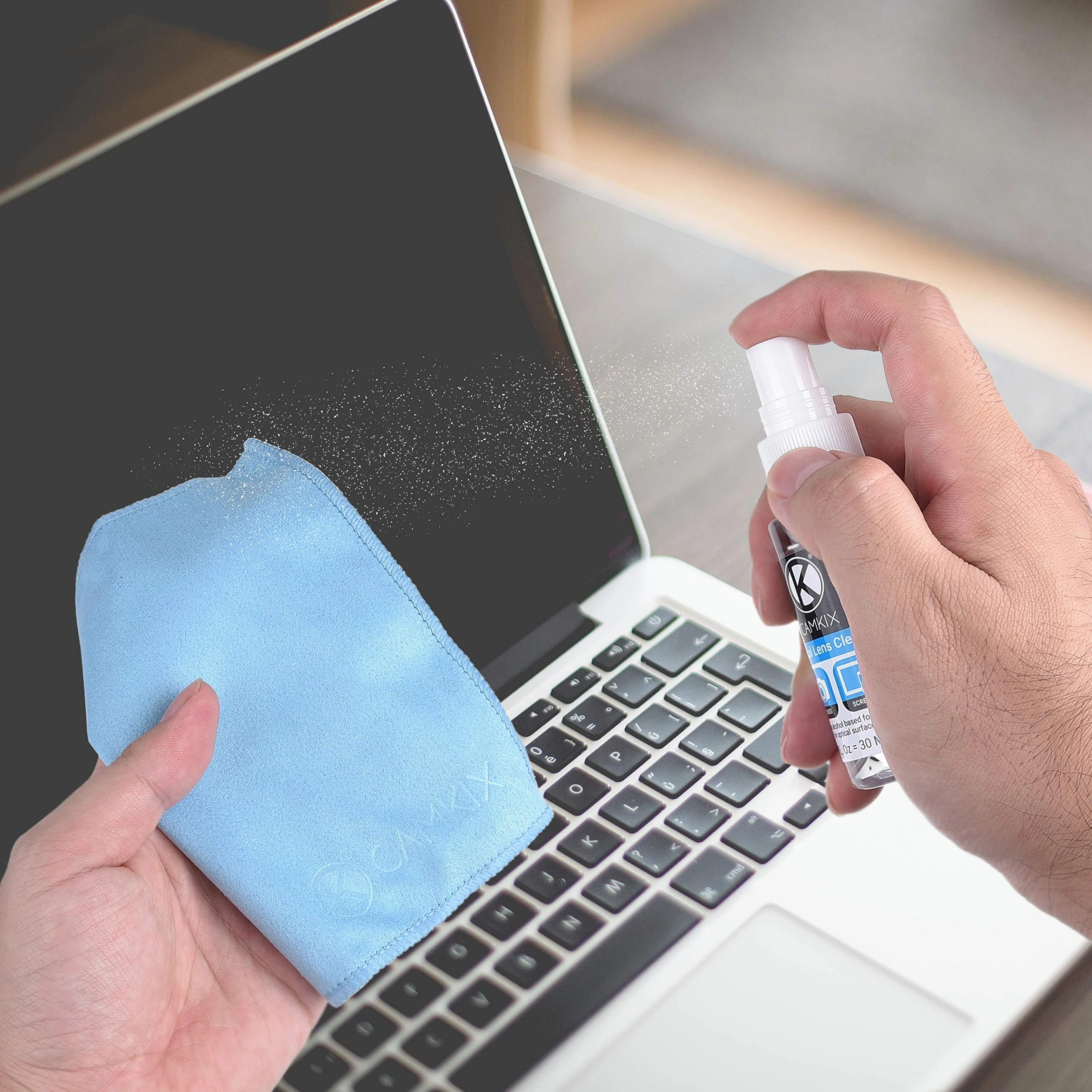 Kit Camkix Nettoyage : Flacon de Liquide, Chiffons Micro-Fibre. pour appareils Photo DSLR, caméra Go Pro, Smartphone, Tablette, Notebook.