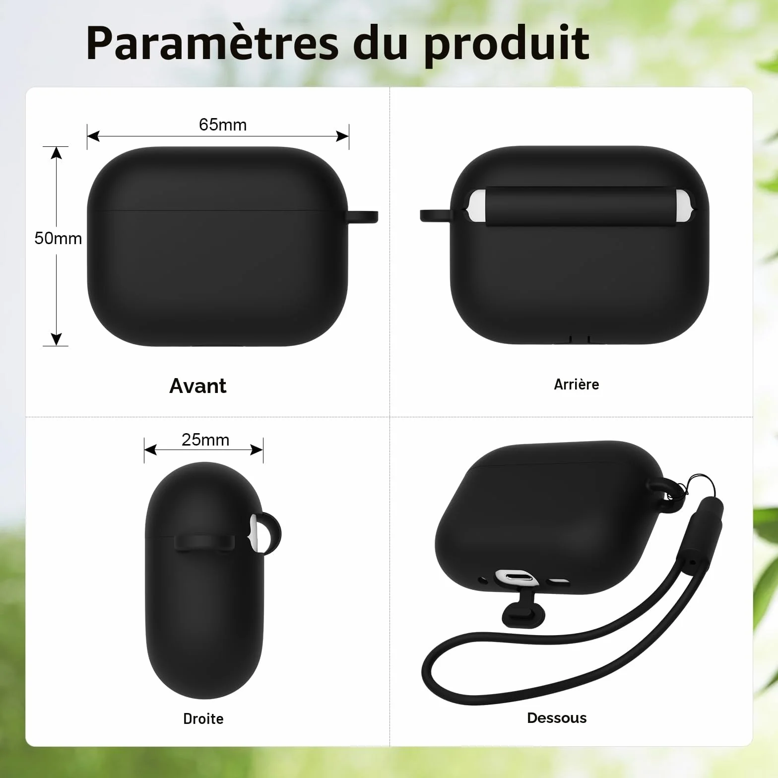Coque Silicone AirPods Pro 3 (2025) Housse Protection LED Visible Noir