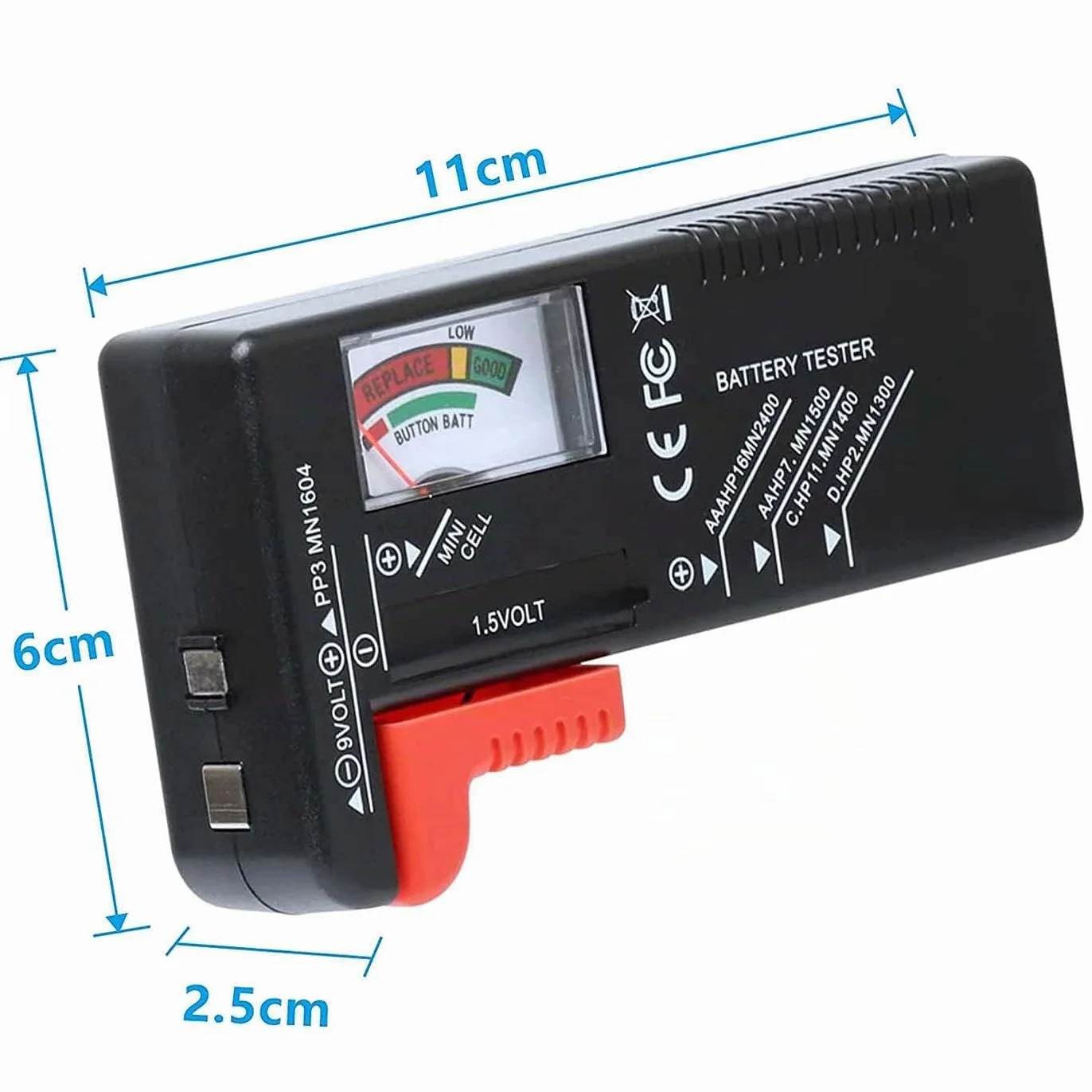 Testeur de Piles Universel Numérique pour AA AAA C D 9V 1.5V Contrôleur de Tension