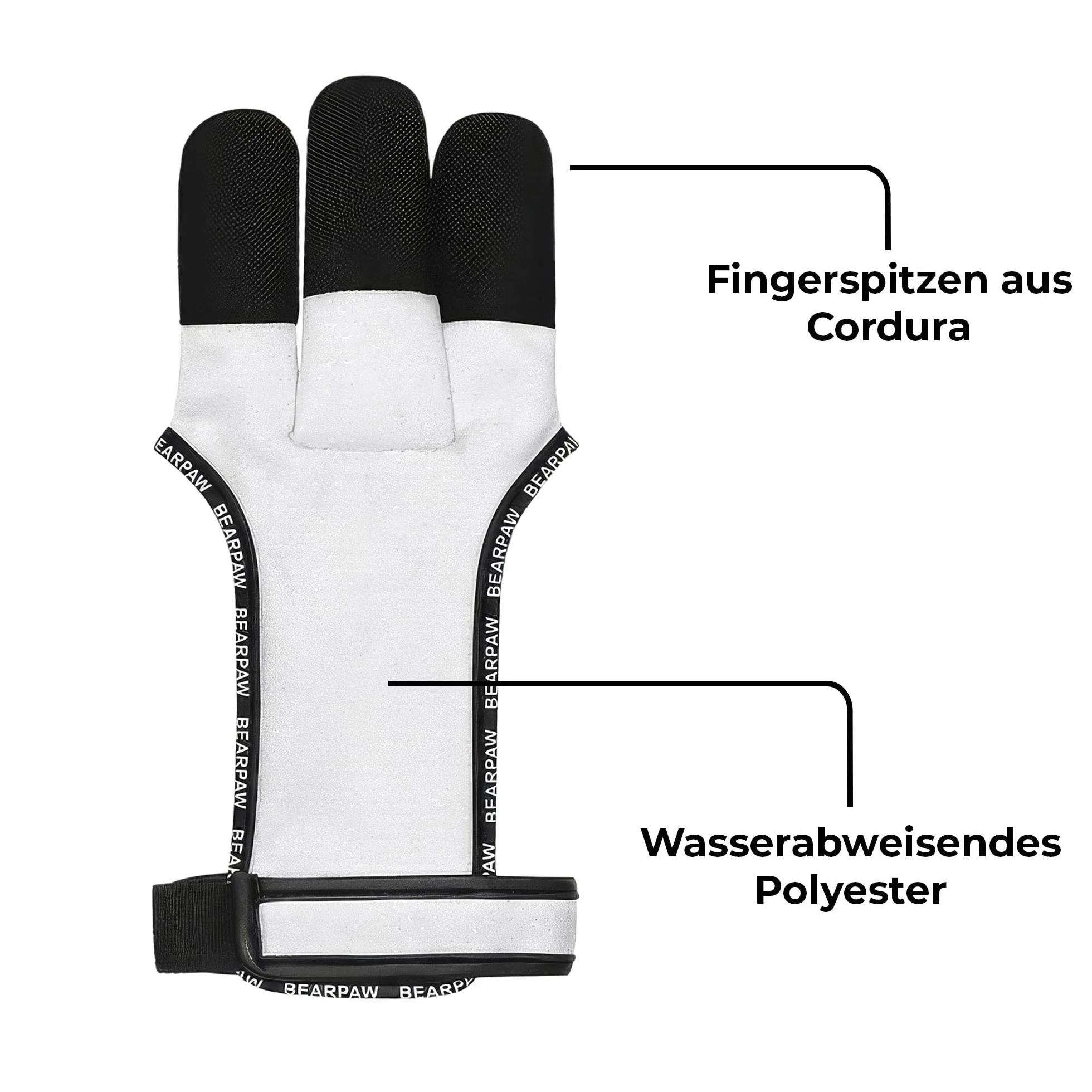 BEARPAW PRODUCTS Gant de tir Dynamic en cuir confort évacuation précise Protection des doigts pour arc long courbe Entraînement traditionnel