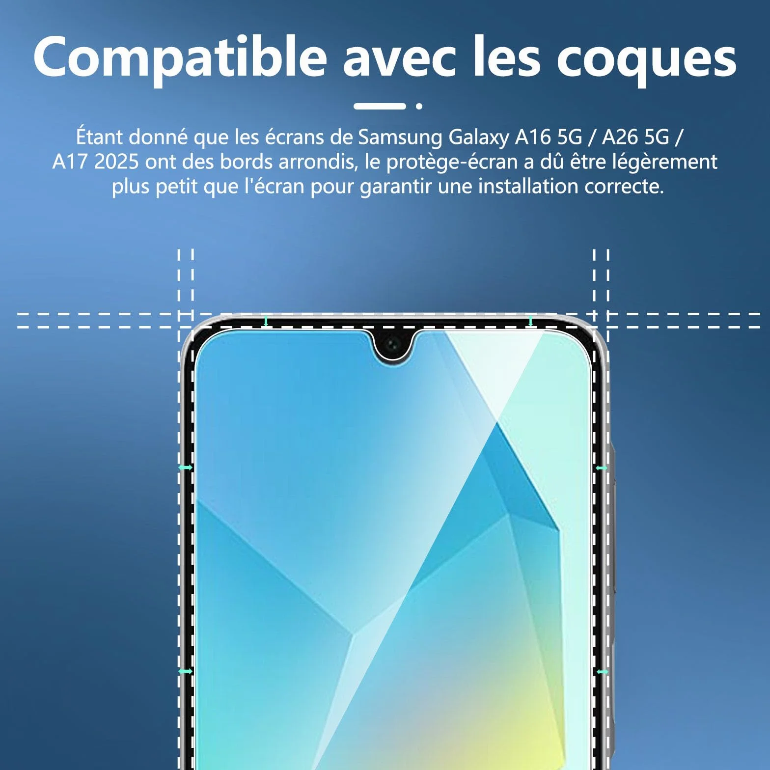 NEW'C Lot de 3, Verre Trempé pour Samsung Galaxy A17 2025, Galaxy A16 5G, Galaxy A26 5G, Film en Protection écran efficace contre les Rayures - sans Bulles - Ultra Résistant - HD Transparent-Dureté 9H