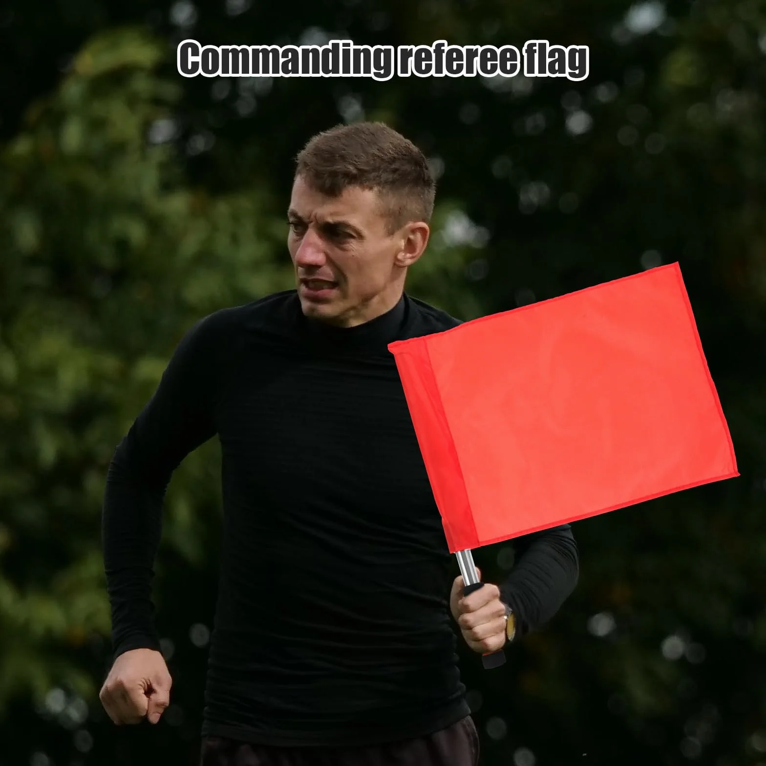 Drapeaux d'Arbitre Poignée En Mousse Drapeau de Corner Formation de Football, Rugby, Hockey, Soccer pour Arbitres (Rouge)