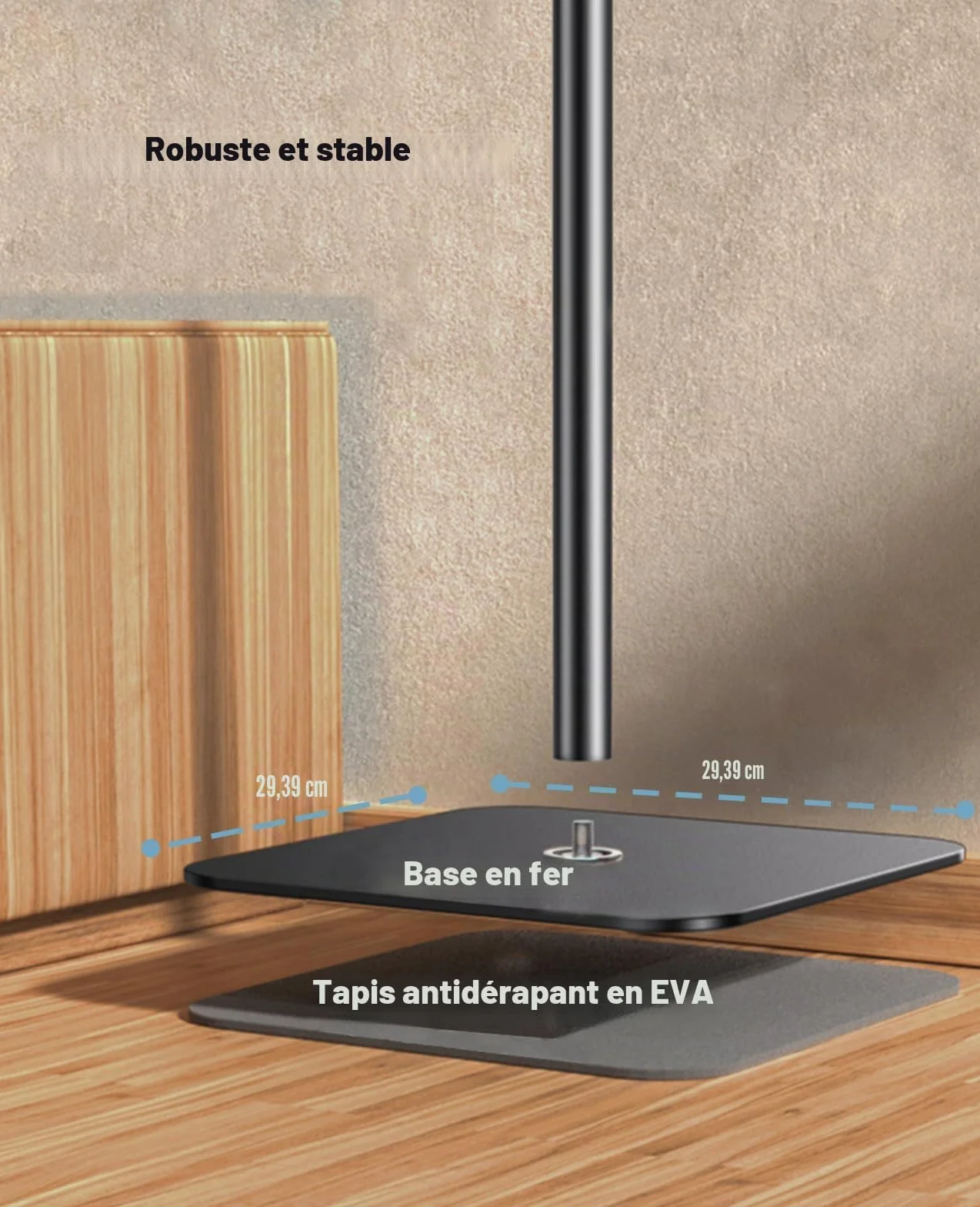 Support de projecteur réglable en hauteur 104-160 cm - Support au sol 6 kg