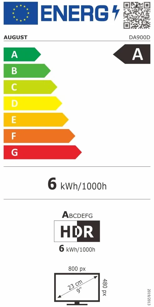August DA900D - TV Portable TNT HD LED 9" 12V Batterie Rechargeable - Télévision Enregistreur et Lecteur Multimédia - Mini Télé Port USB, HDMI, Voiture Camion, Camping-Car, Caravane Compatible 12v