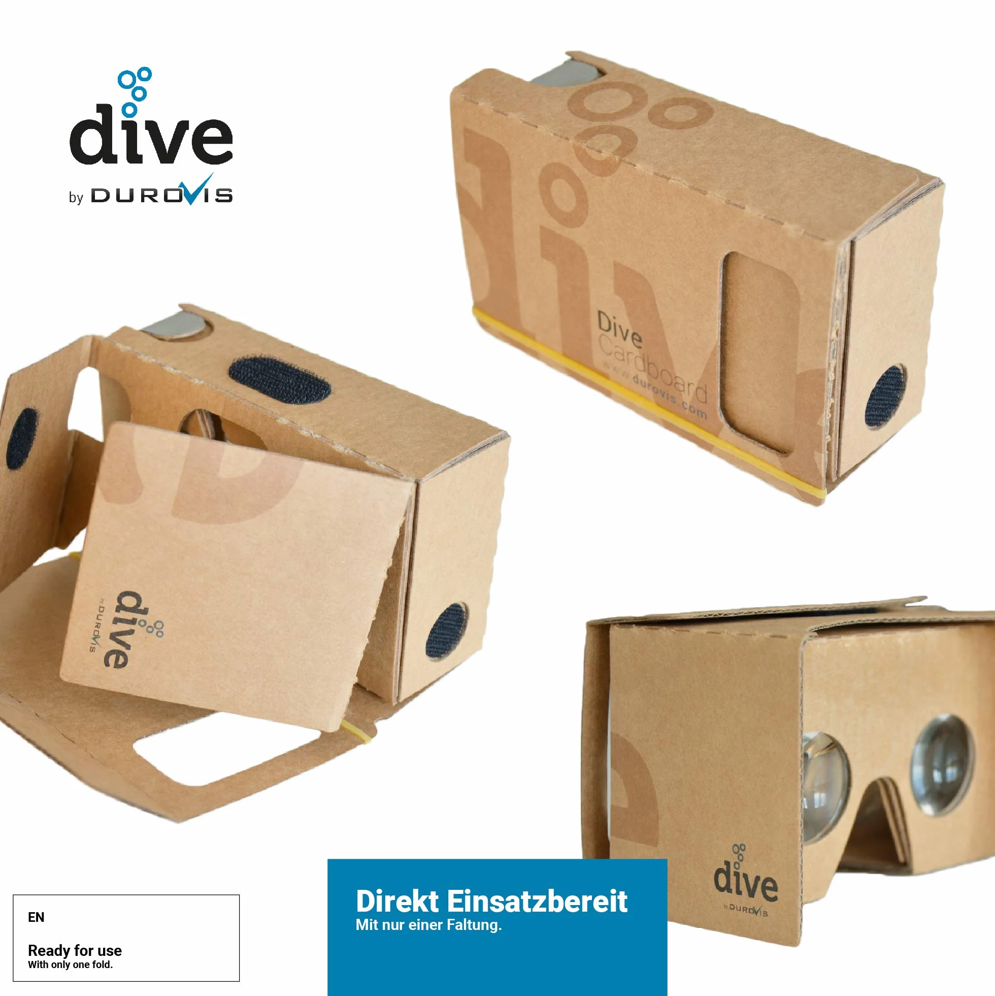 Durovis Dive Cardboard 6 Lunettes de réalité virtuelle VR pour Smartphones 4,0-6,1 Pouces