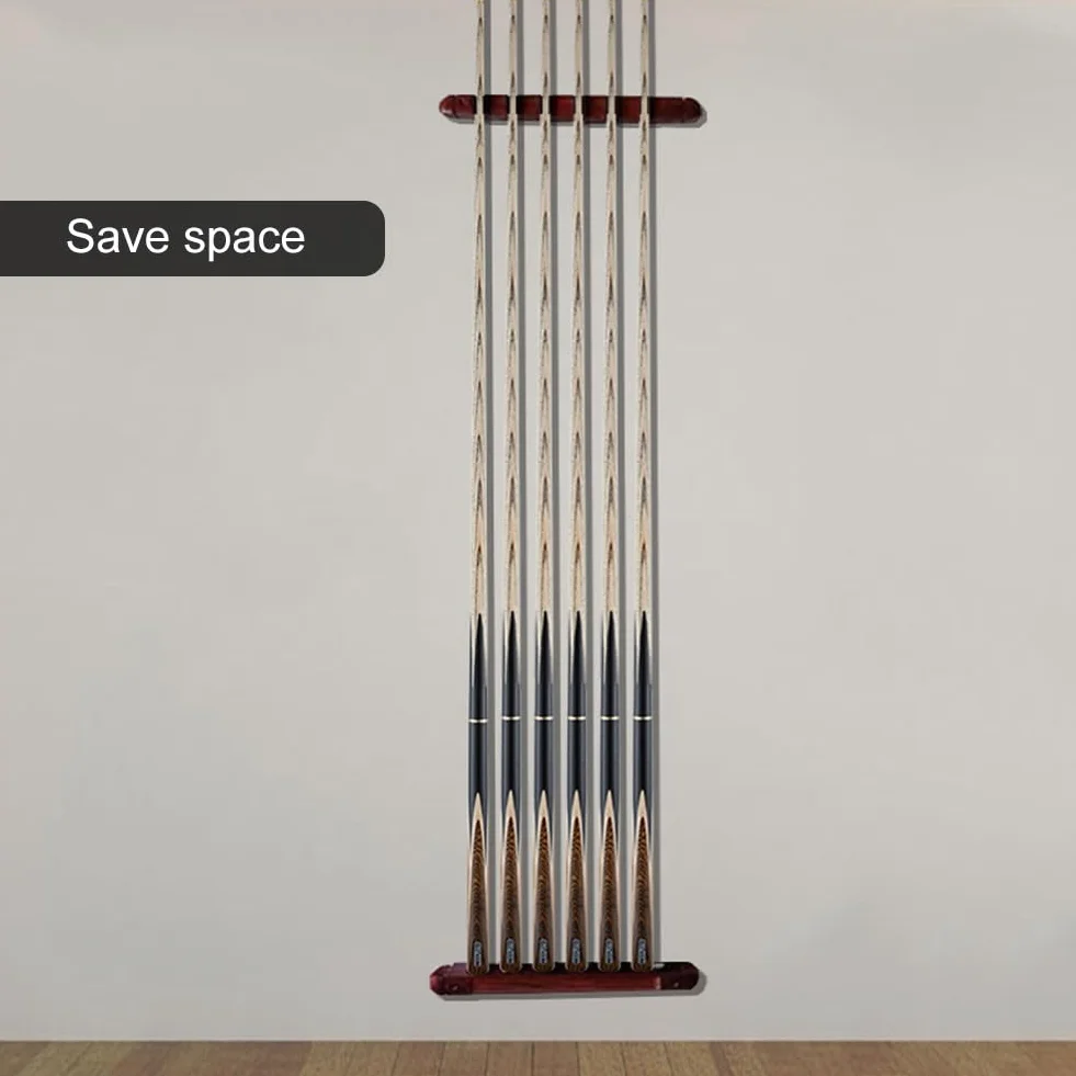 Helweet Support de Queue de Billard Mural 6 Trous 39cm
