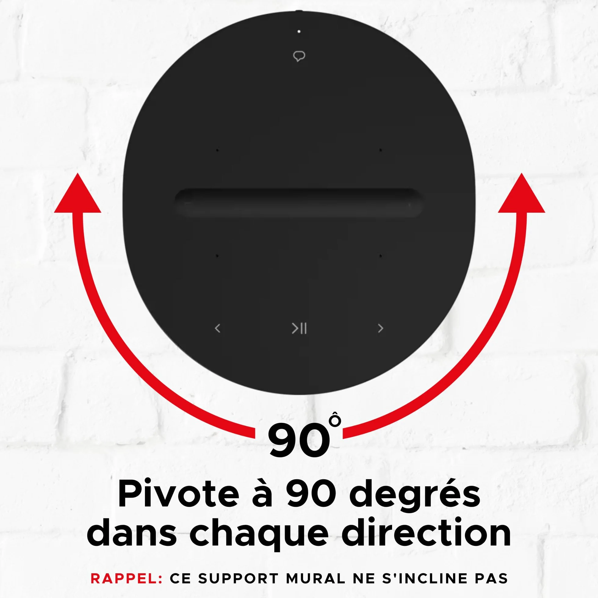 Sound bass Support Mural Era 100 – Profil Bas, Noir, Unité Simple, Compatible avec Sonos ERA100 & Era 100 SL Enceinte, Kit de Fixation Complet Inclus