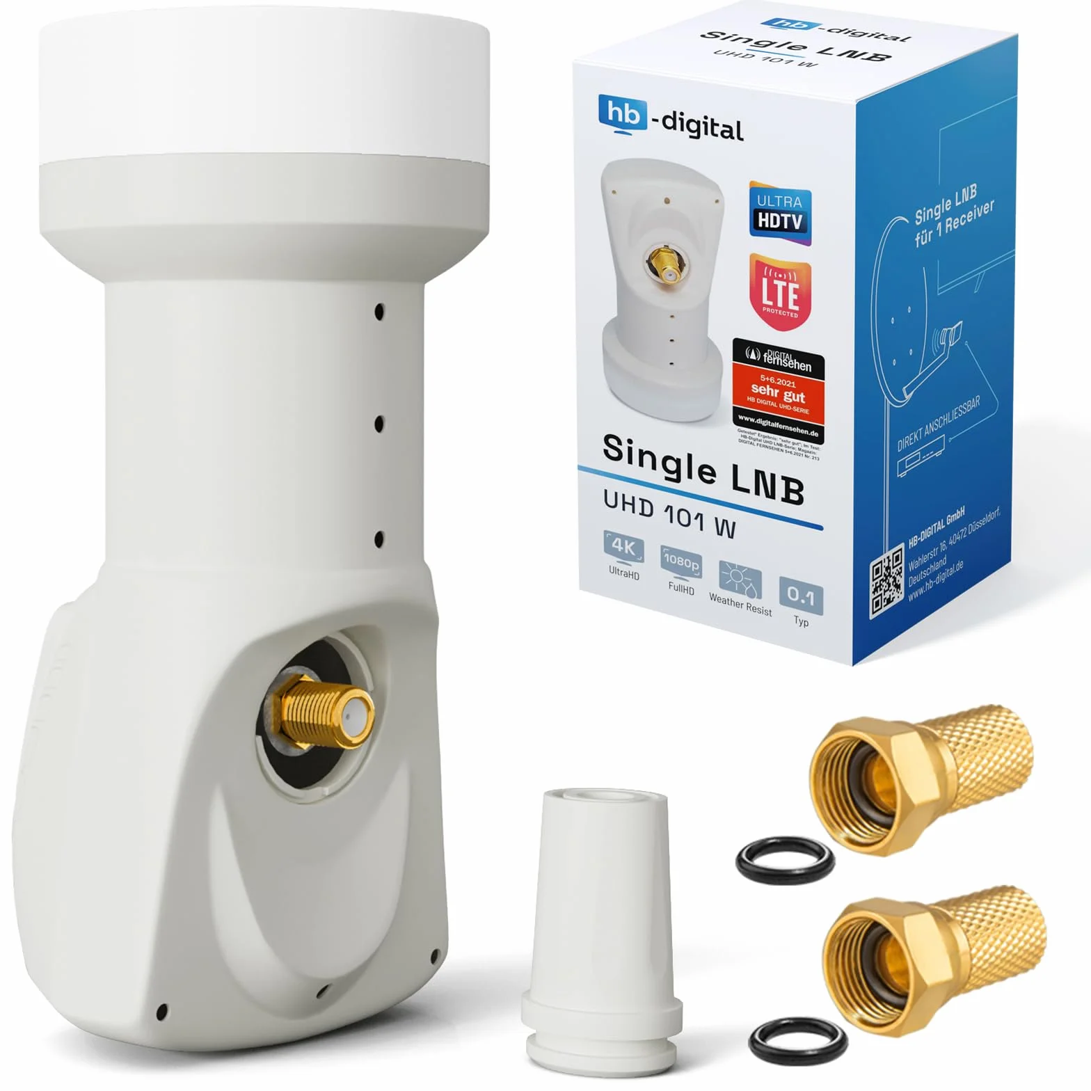 LNB LNC Full HD TV 3D Kit avec prise F dorée HB DIGITAL