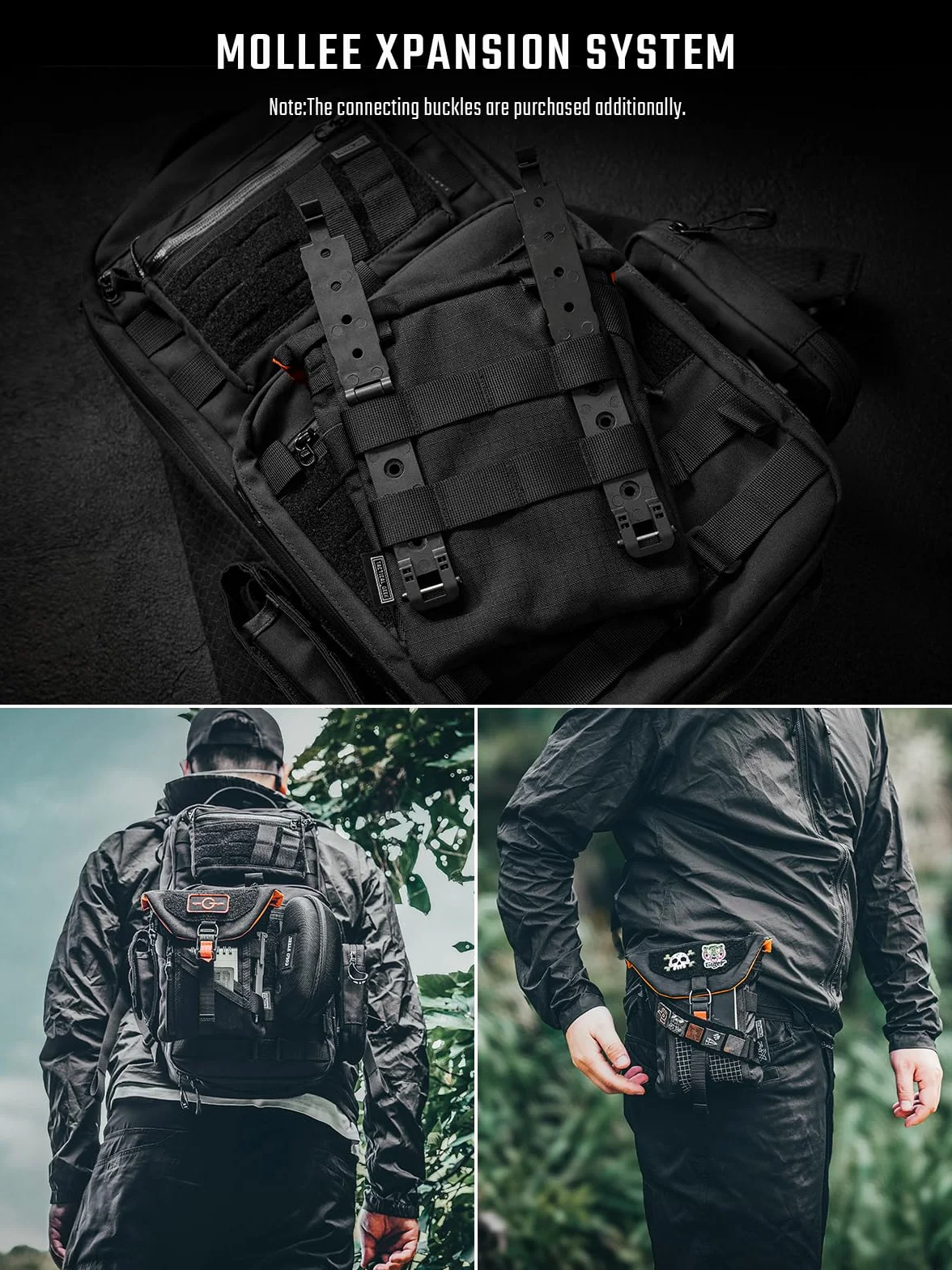 TACTICAL_GEEK EXT14 Sac de rangement EDC multifonction RFID noir