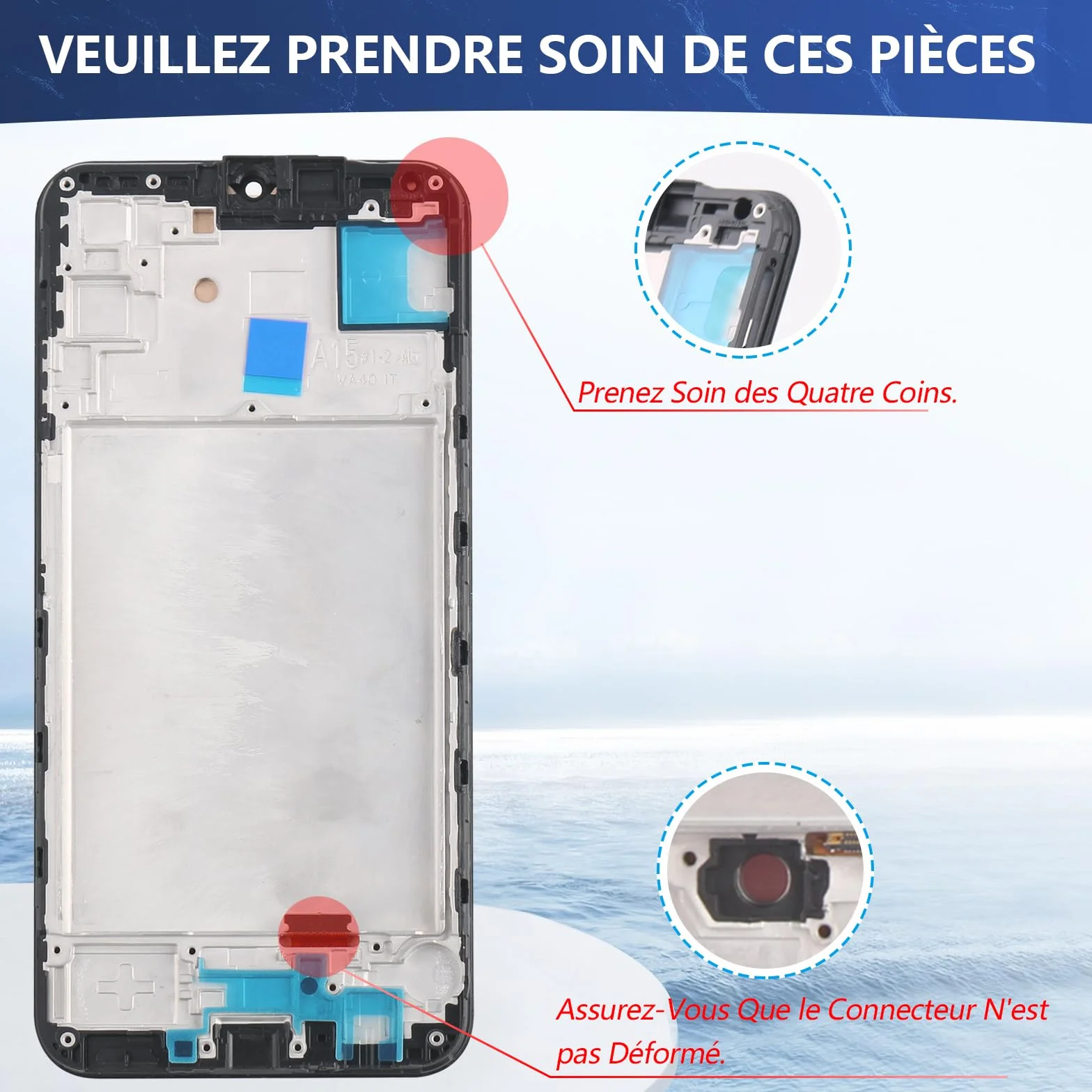 RongZy Écran LCD pour 6.5" Samsung Galaxy A15 4G A155F Écran De Remplacement pour Samsung Galaxy A15 5G A156B Écran LCD Numériseur Tactile Panneau Assemblé De Réparation avec Outils(Noir avec Cadre)