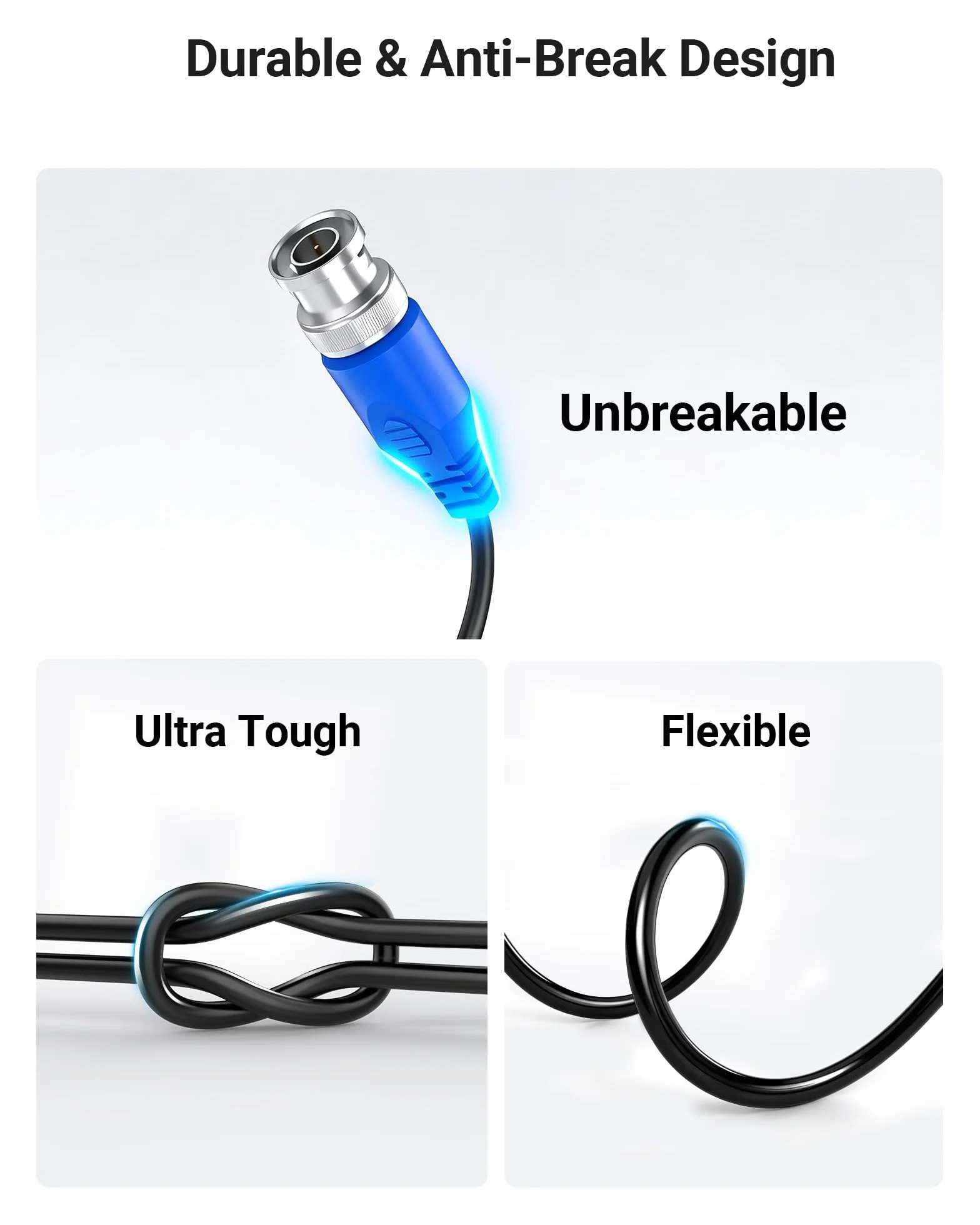 Anlapus PACK 1 Câble Coaxial BNC Vidéo Rallonge 65ft 18mètres Préfabriqué Tout-En-Un pour Camera de Surveillance Analog/CVI/AHD/TVI 1080p