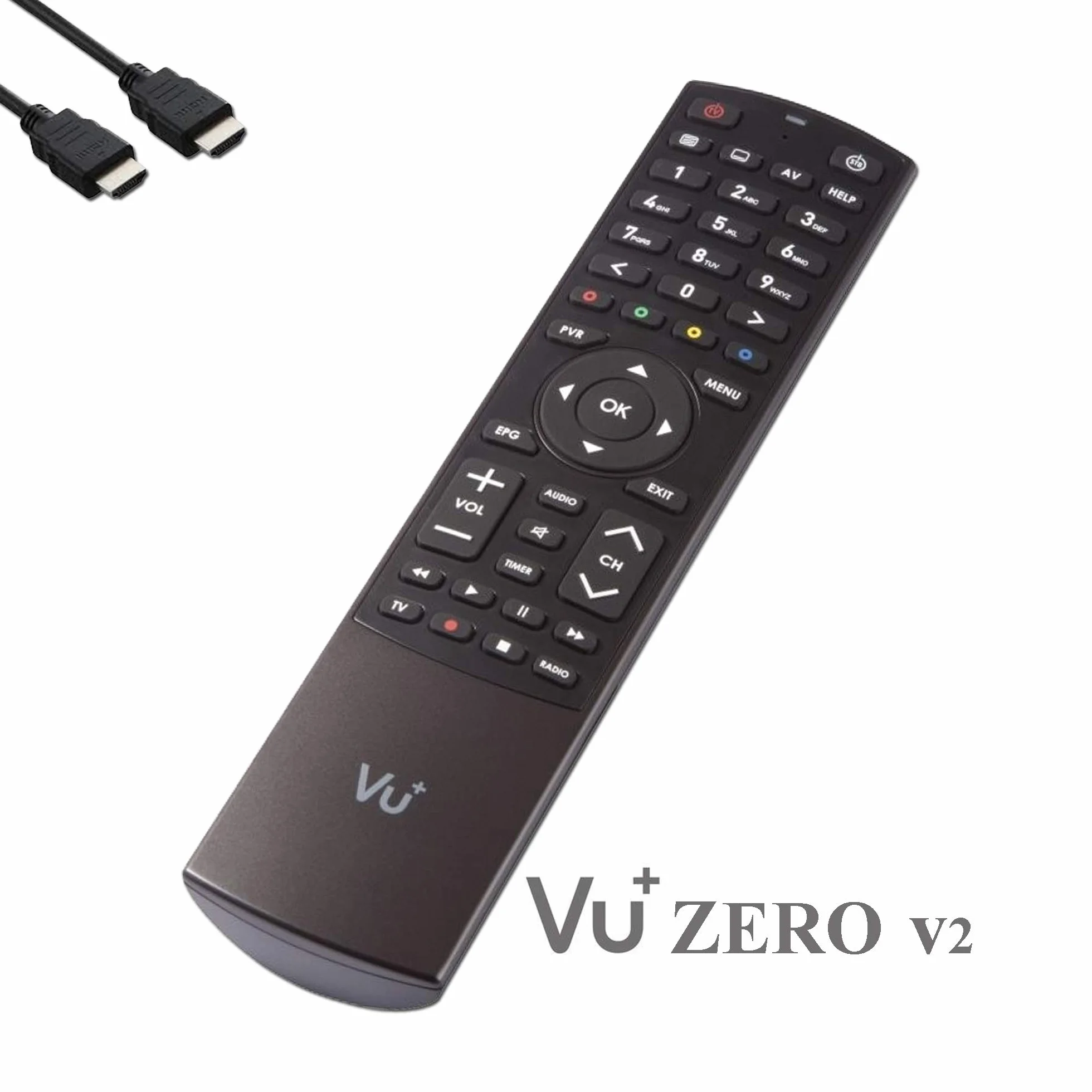 VU+ Zero HW Version 2-1x DVB-S2 Full HD Tuner, E2 Linux, Youtube, récepteur Satellite avec Fonction d'enregistrement, Lecteur de Cartes, multimédia, câble HDMI EasyMouse, clé WiFi 300Mbit, Noir