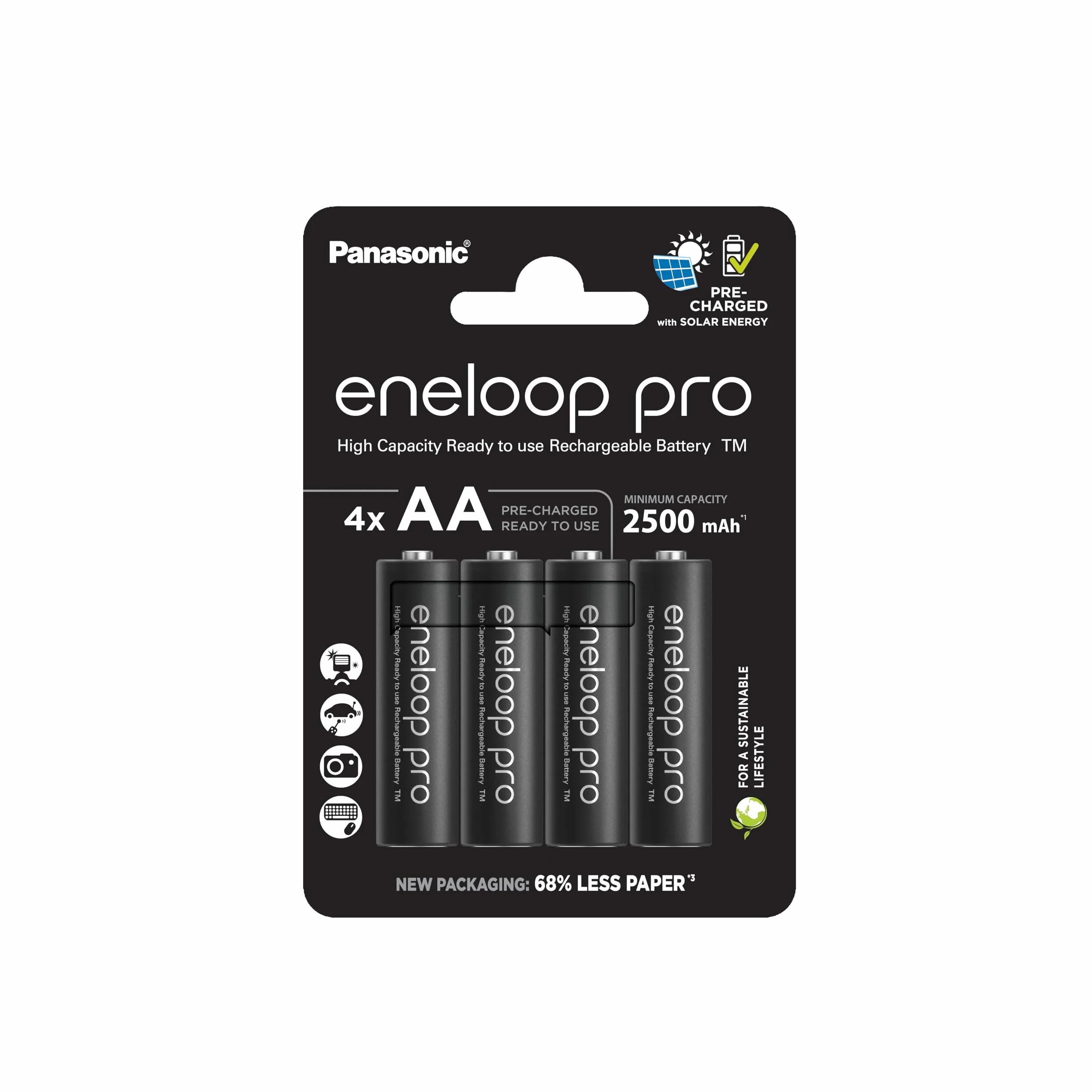 Piles eneloop Pro Ni-MH AA Mignon Rechargeables 4 pièces