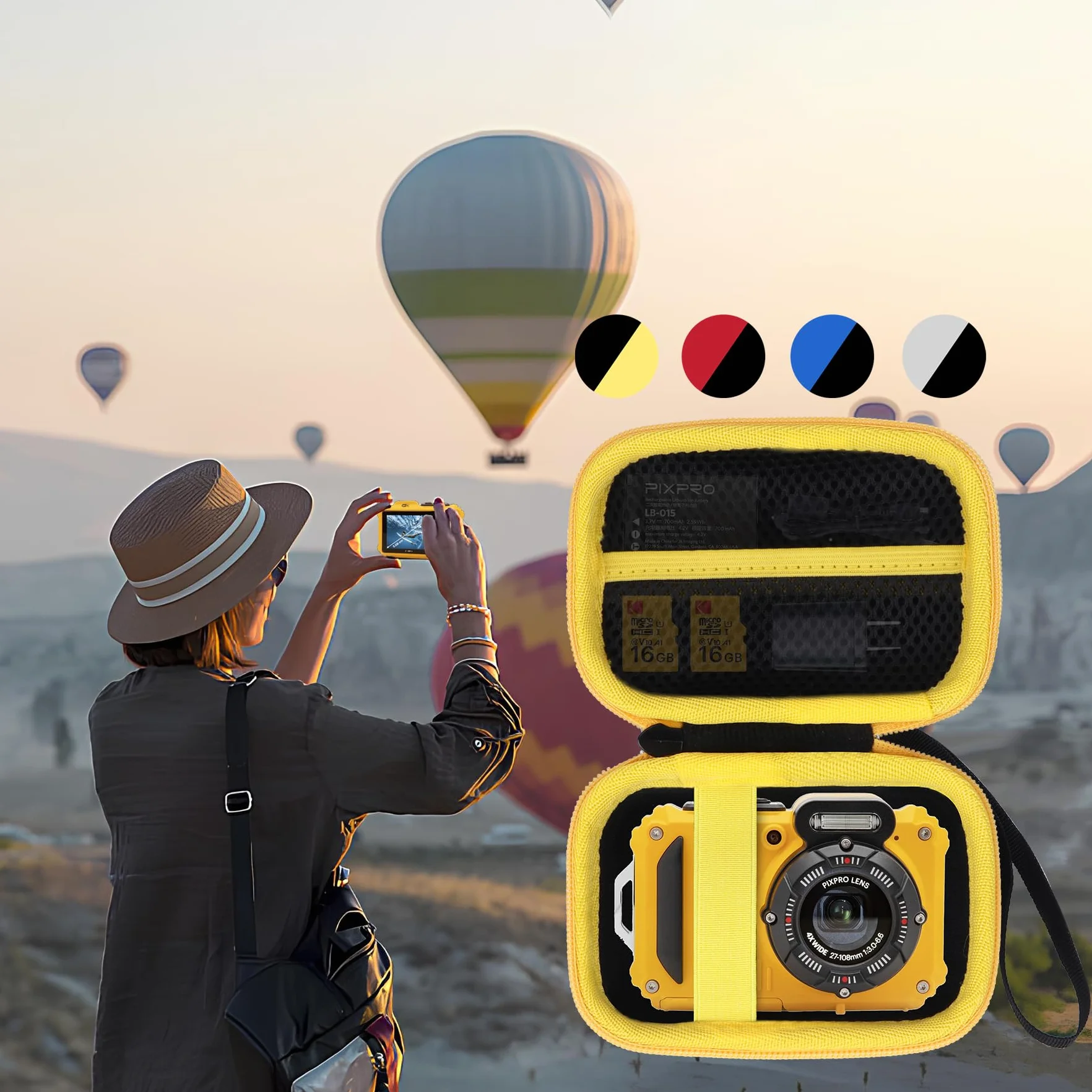 Étui de Protection pour Kodak Pixpro WPZ2 Caméra Digitale Bleu Noir