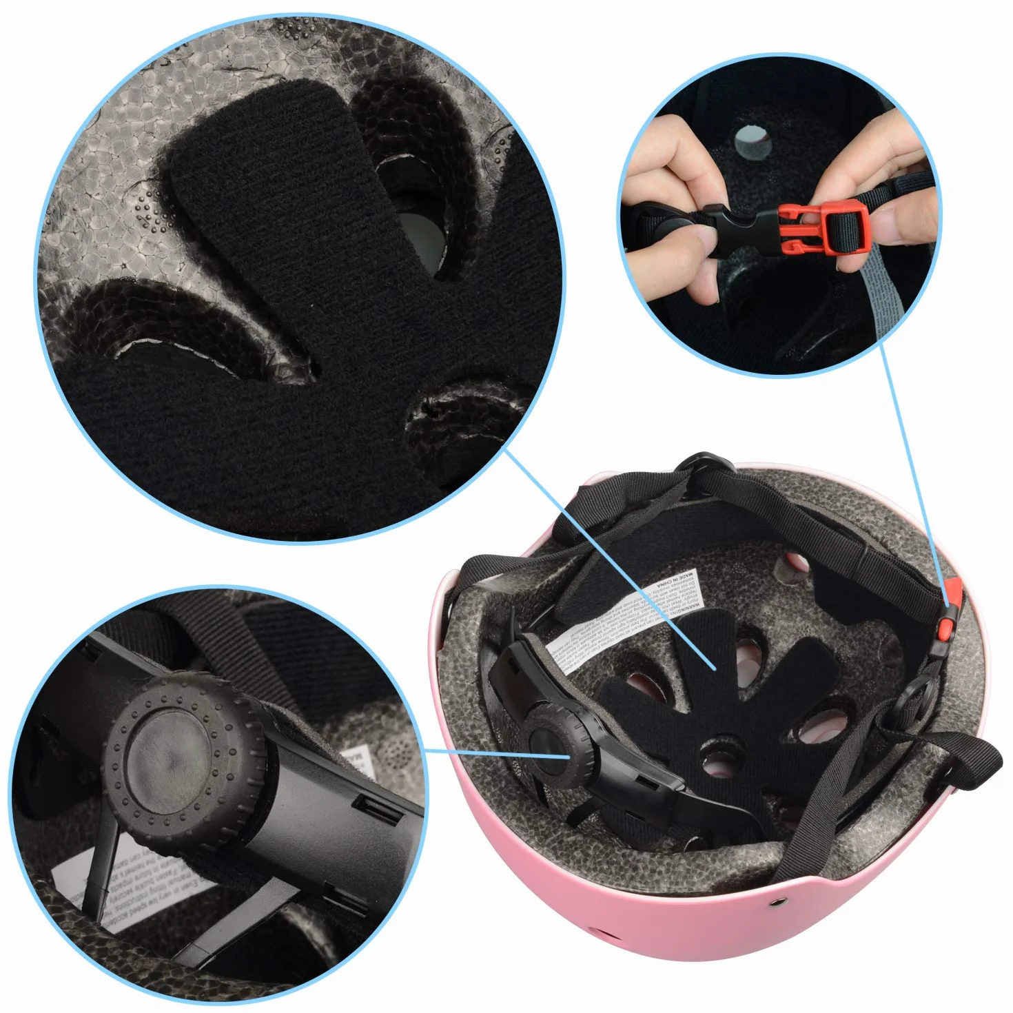 Casque Vélo Enfant Réglable Sets de Protection avec Coudières Genouillère Protège-Poignets pour Skateboard Rollers