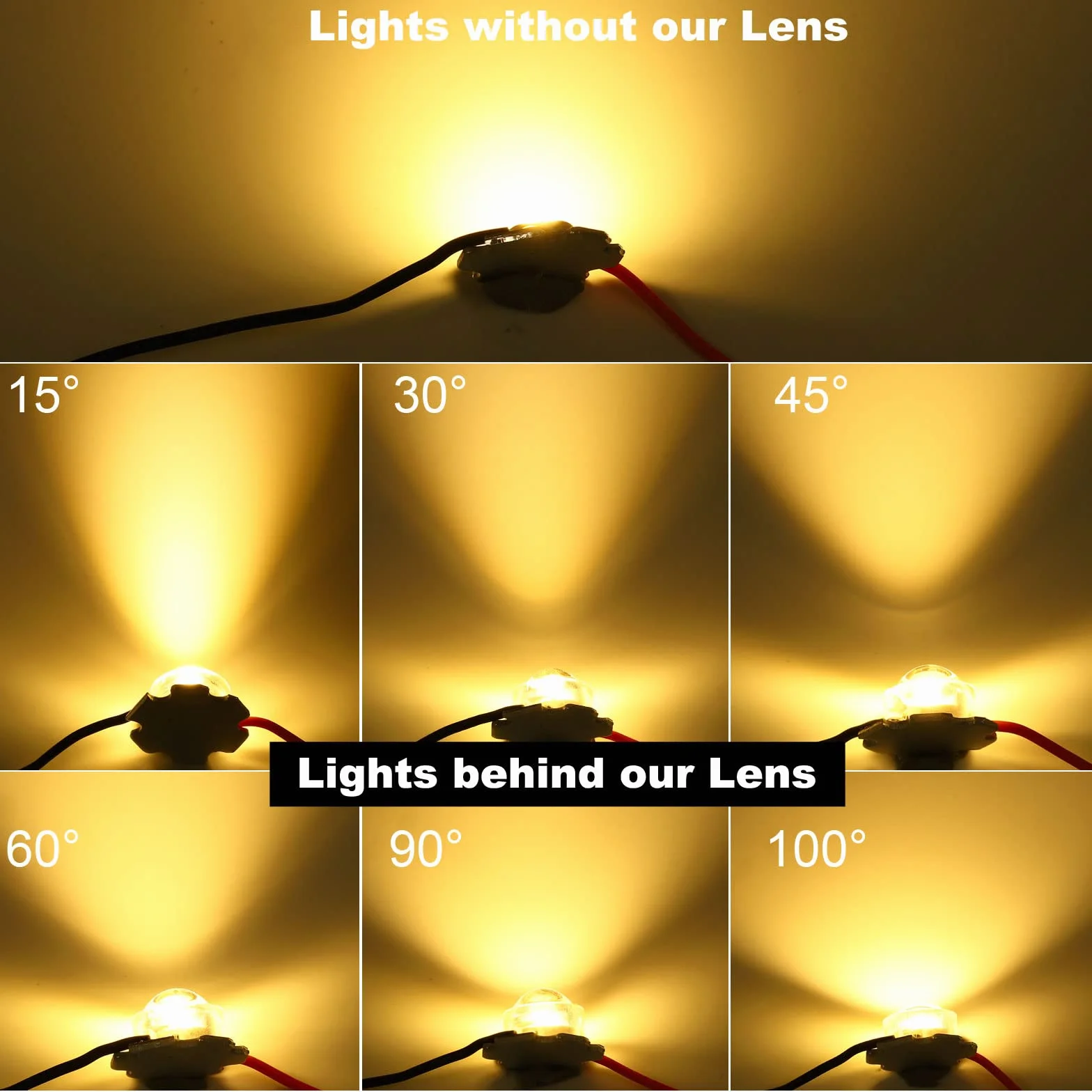PATIKIL 13mm LED Convexe Lentille, 10 Paquet 15 Degré Faisceau Angle Acrylique LED Optique Convexe Condenseur Lentille pour 1W 3W LED Lampe Perles Infrarouges Caméras, Transparent