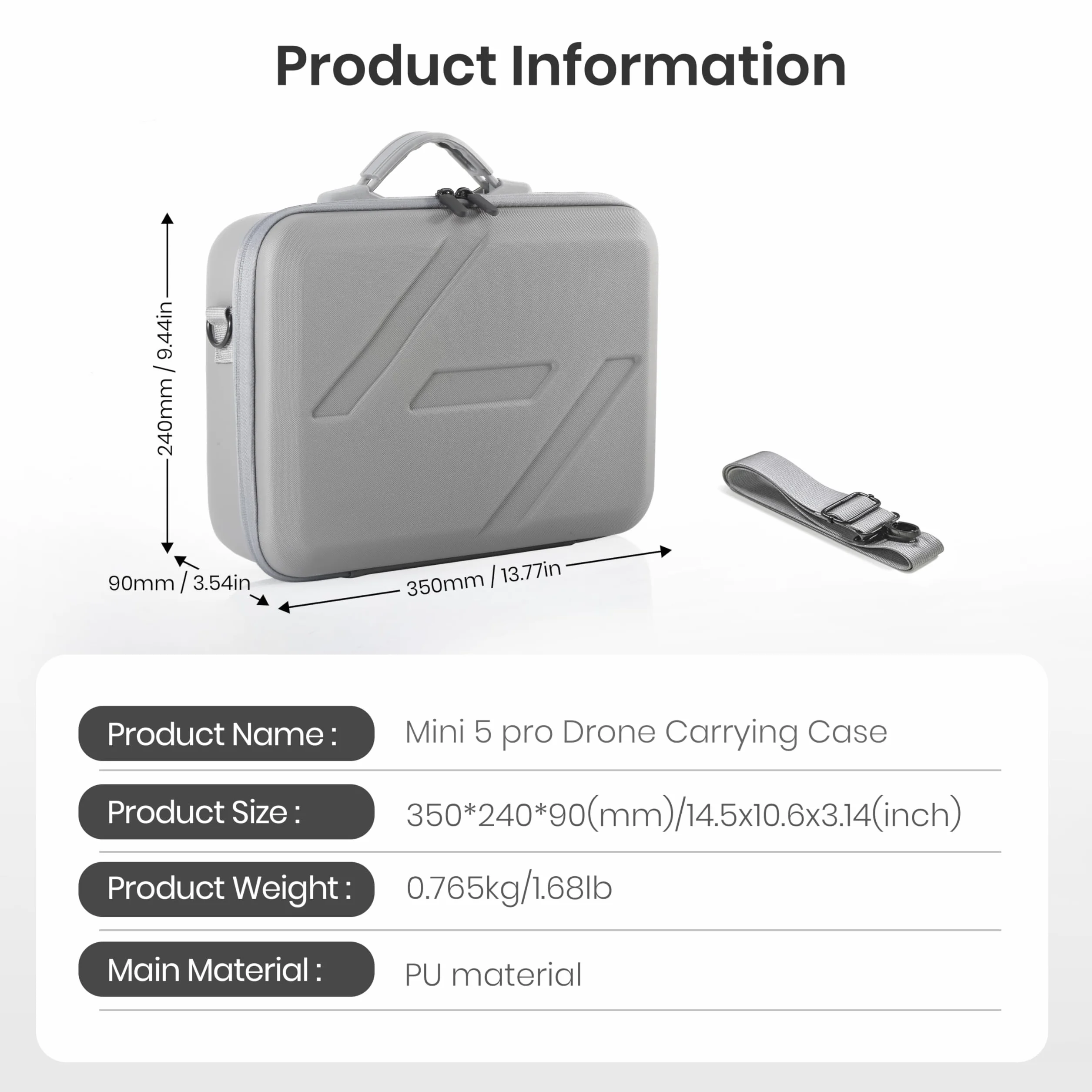 STARTRC Mini 5 Pro/Lito x1, sac de transport portable pour DJI Mini 5 Pro/Lito x1, accessoires pour manette DJI RC 2 Fly More Combo