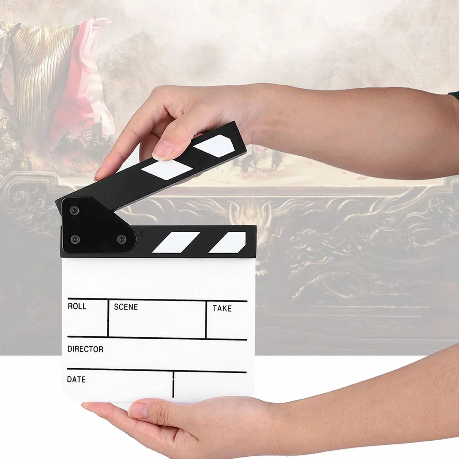 Clap De Cin Ma Acrylique,Slate Cinema,Slate Cinema,Film Slate Small,Movie Clapper Board,Autres Accessoires De Prise De Vue,Mini Acrylique Director Scene Clapperboard TV Movie Action Board Film Cut Pro