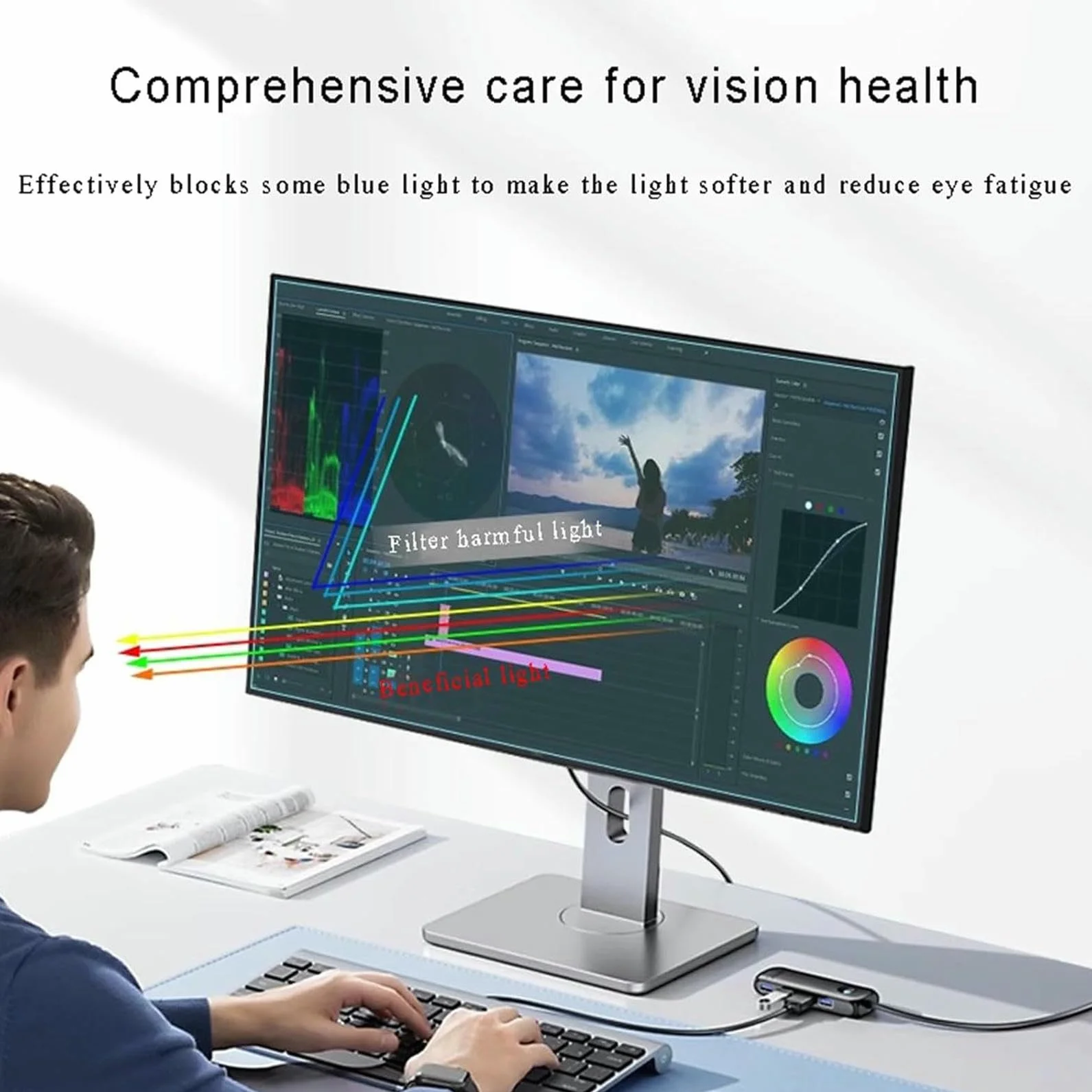Protecteur D'écran TV Mat Anti-Éblouissement, Filtre De Lumière Bleue Pour Écran De Télévision, Taux Anti-Reflet De Lumière Bleue Jusqu'à 90 % Pour Soulager La Fatigue Oculaire, Pour LCD LED OLED HDTV