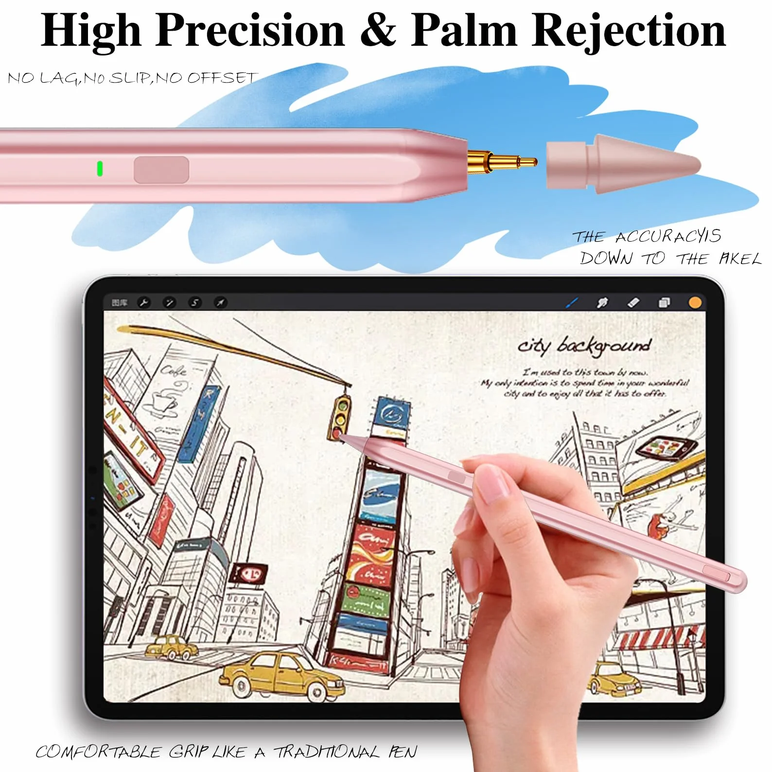 Stylet Milikilo pour iPad 11e A16 2025 9e 10e Gén, Rejet Paume, Sensibilité Inclinaison, Stylo iPad 6/7/8/9/10 Pro 11" 12,9" Air 3/4/5
