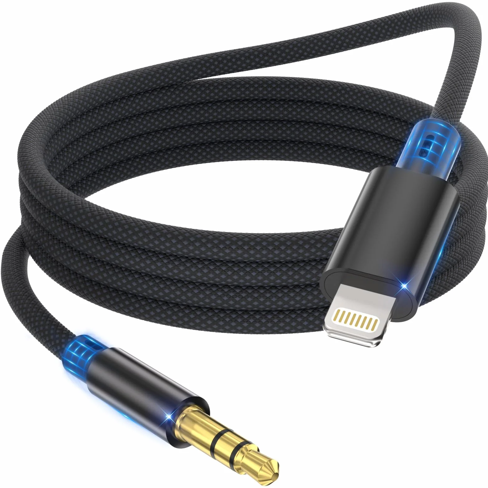 Cable Jack i Phone 1,2M Cable i Phone Jack 3.5mm Aux [Certifié MFi] Lightning Audio Câble Auxiliaire Voiture Compatible avec iPhone 14/13/12/11 pour Autoradio/Casque/Enceinte, Noir