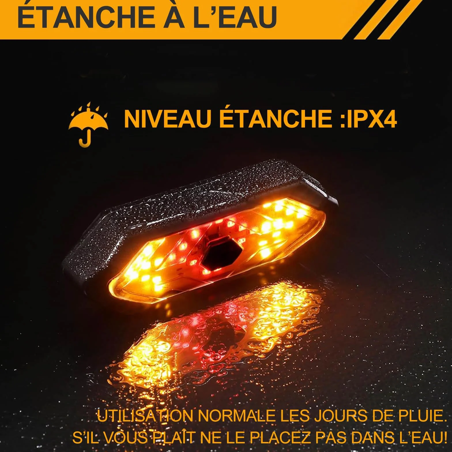 EBUYFIRE Feu Arrière Vélo LED Clignotants Télécommande 5 Modes IPX4 USB Rechargeable Klaxon Montage Universel