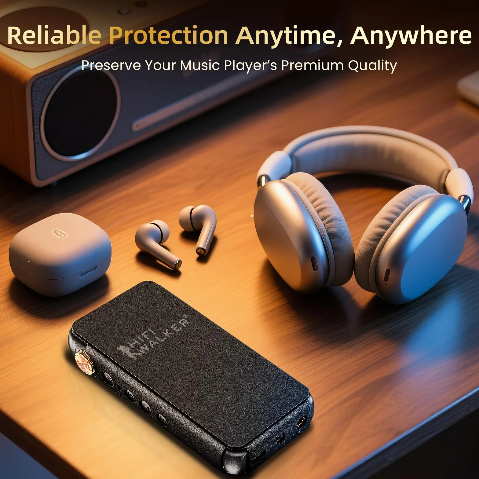 Étui de protection en cuir synthétique pour lecteur de musique Hi-Fi portable H20 Pro, résistant aux chocs et durable, noir
