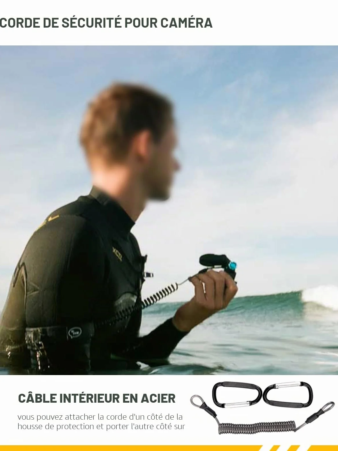 Lammcou Poignée Flottante, Go Pro étanche Handler pour plongée sous-Marine, Monopode avec Corde de sécurité et Bracelet, Floating Hand Grip pour Hero 13 12 11 10 9 Go3 X3 Accessoires