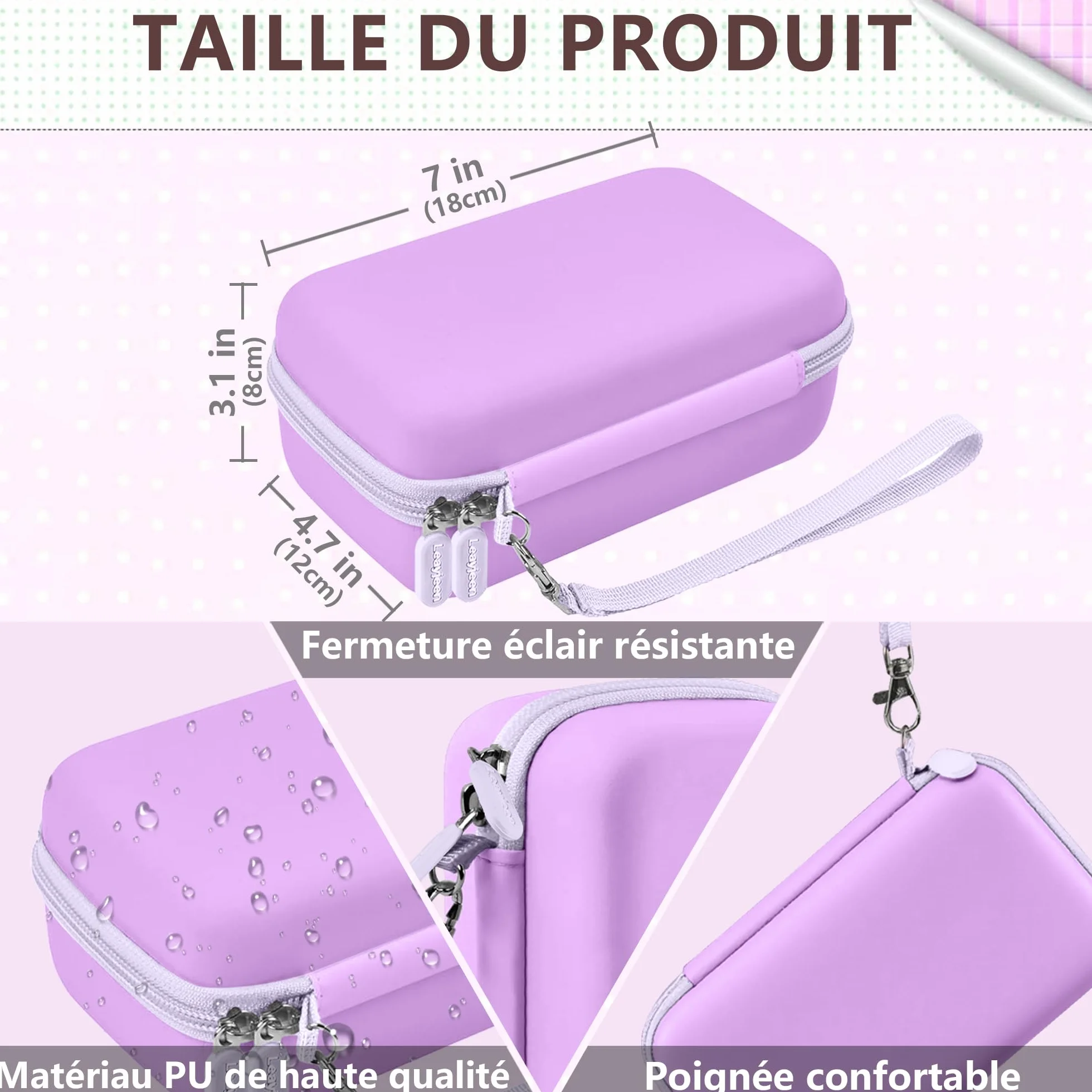 Leayjeen Étui Appareil Photo Instantané Compatible avec ASTGMI/HiMont/TIATUA, avec Bandoulière et Dragonne(Étui Uniquement) Violet