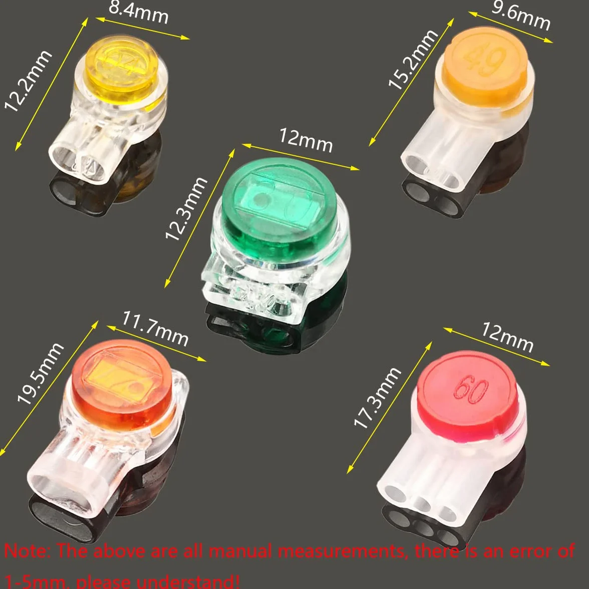CTRICALVER Connecteur de ligne téléphonique 220, Kit de connecteur de ligne téléphonique UY/UY2/UR/UR2/UG, connecteur à sertir gelée, adapté aux lignes téléphoniques, bouton-pression transparent