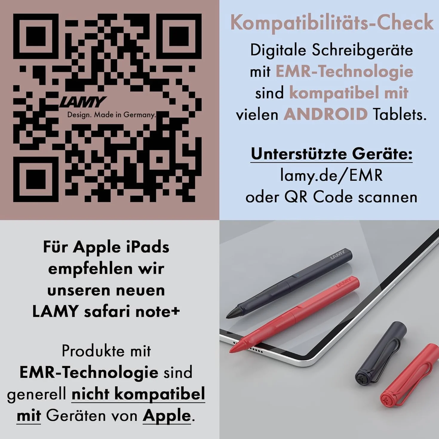 Lamy AL-Star EMR Stylet pour écran Tactile et Stylet Lamy LX EMR, étui Vide, Stylet numérique pour tablettes, Smartphones et Ordinateurs Portables, Pointes de Contact Pom interchangeables, sans Piles